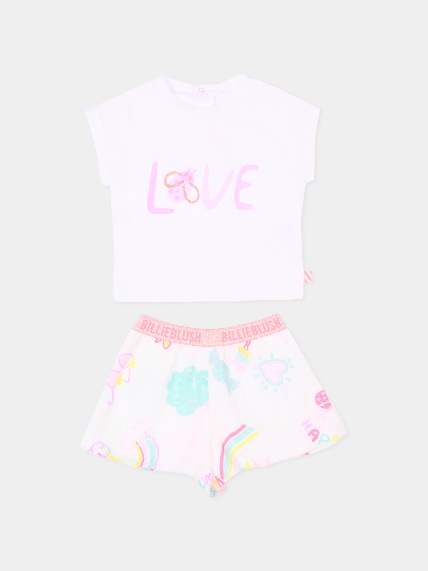 Completo sportivo bianco per neonata,Billieblush,U20822 10P
