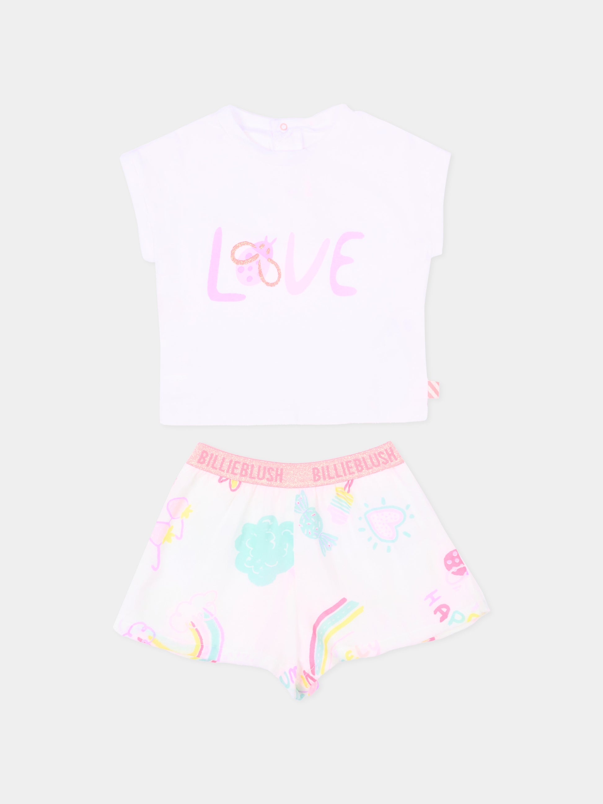 Completo sportivo bianco per neonata,Billieblush,U20822 10P