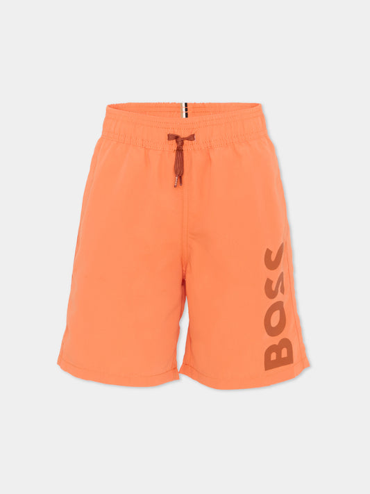 Boxer mare arancione per bambino con logo,Boss,J51973 415