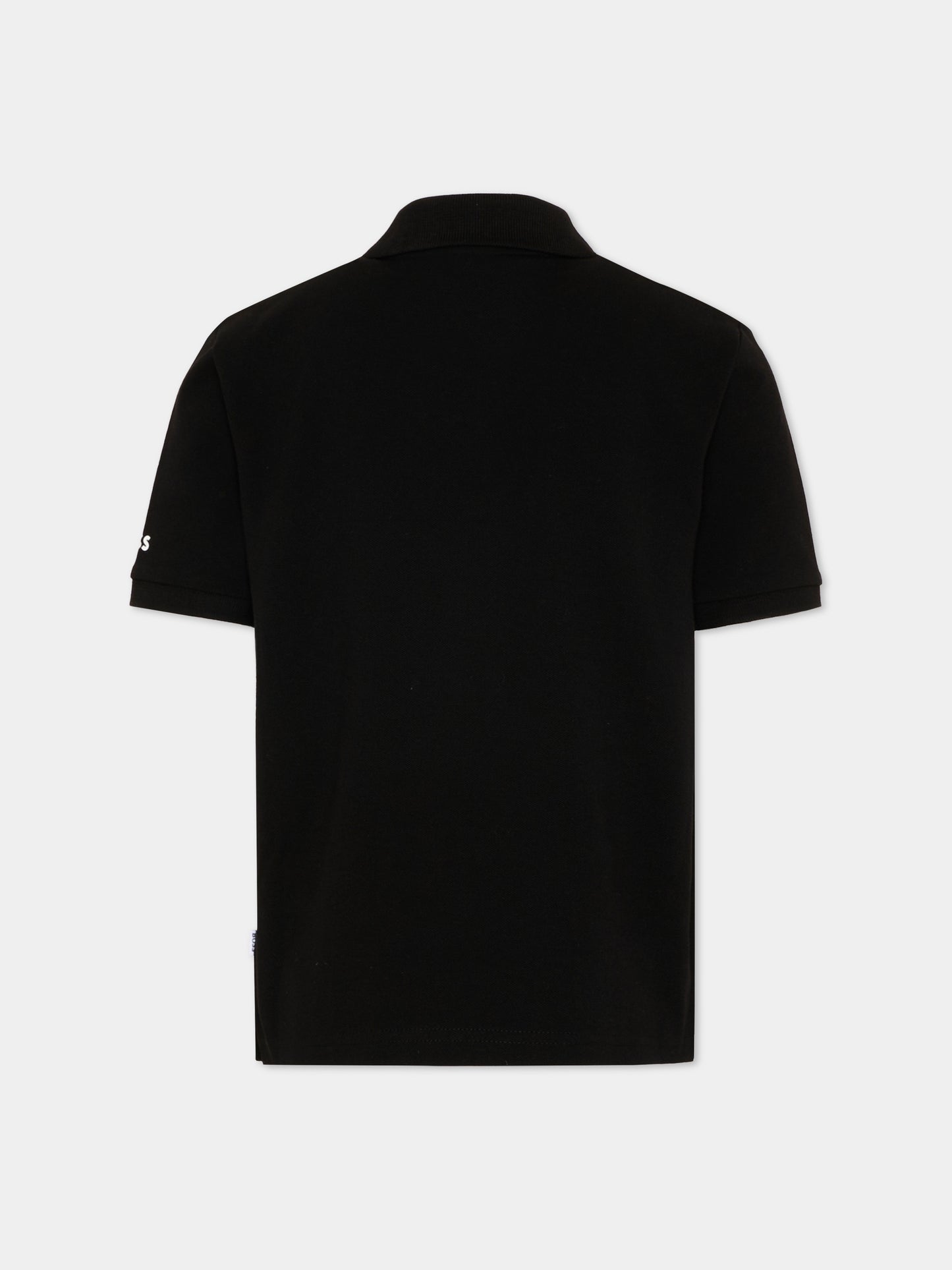 Polo nera per bambino con inserto grafico,Boss,J52013 09B