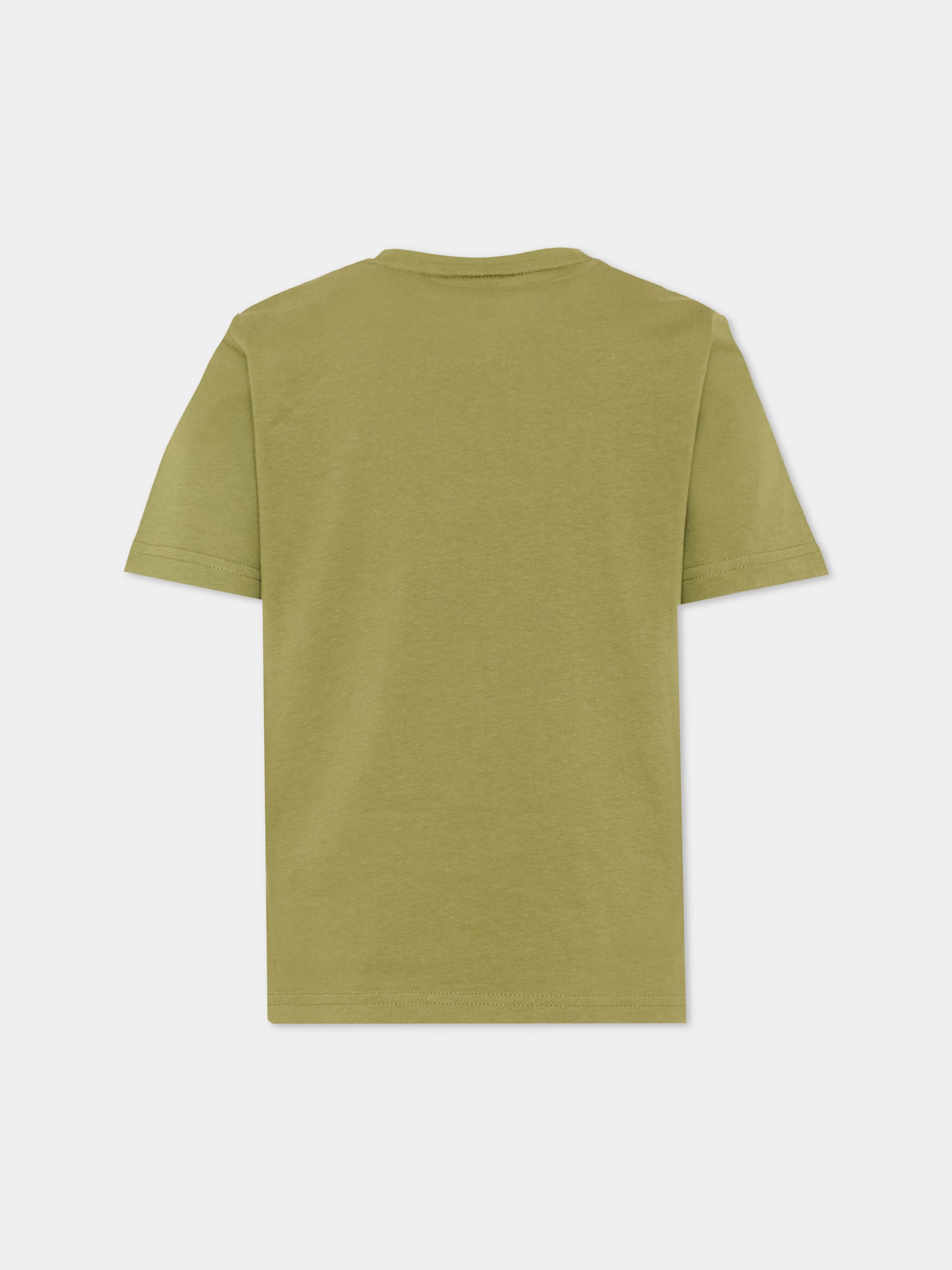 T-Shirt verde con logo per bambino,Boss,J52030 673