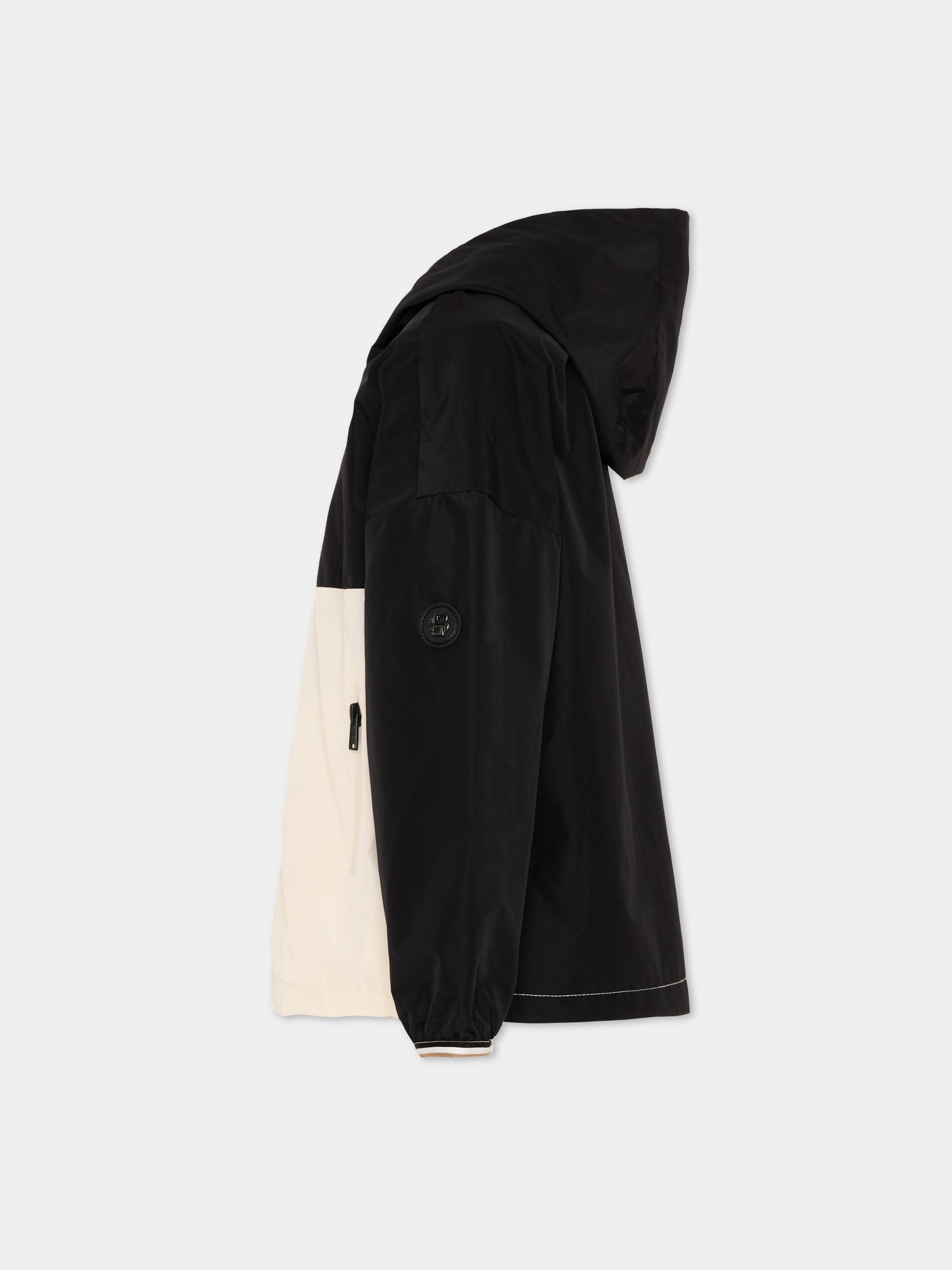 Giacca a vento nero color block per bambino,Boss,J52056 09B