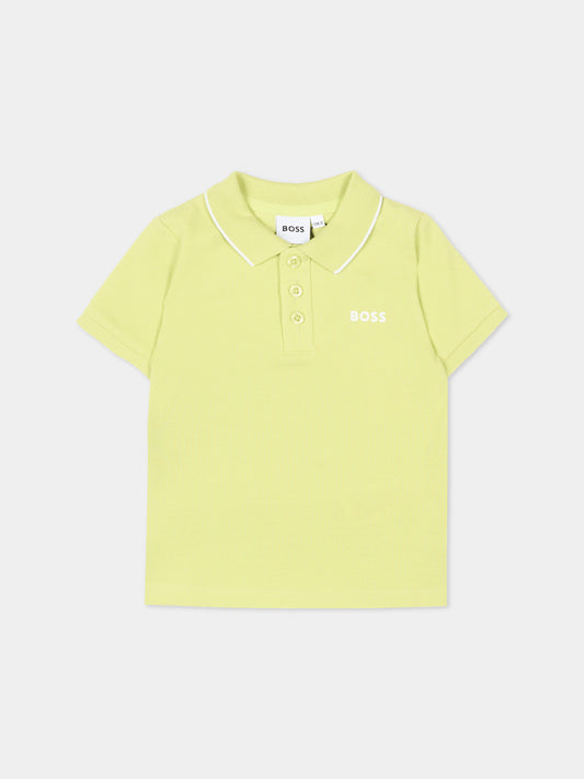 Polo verde per neonato con logo,Boss,J52094 607
