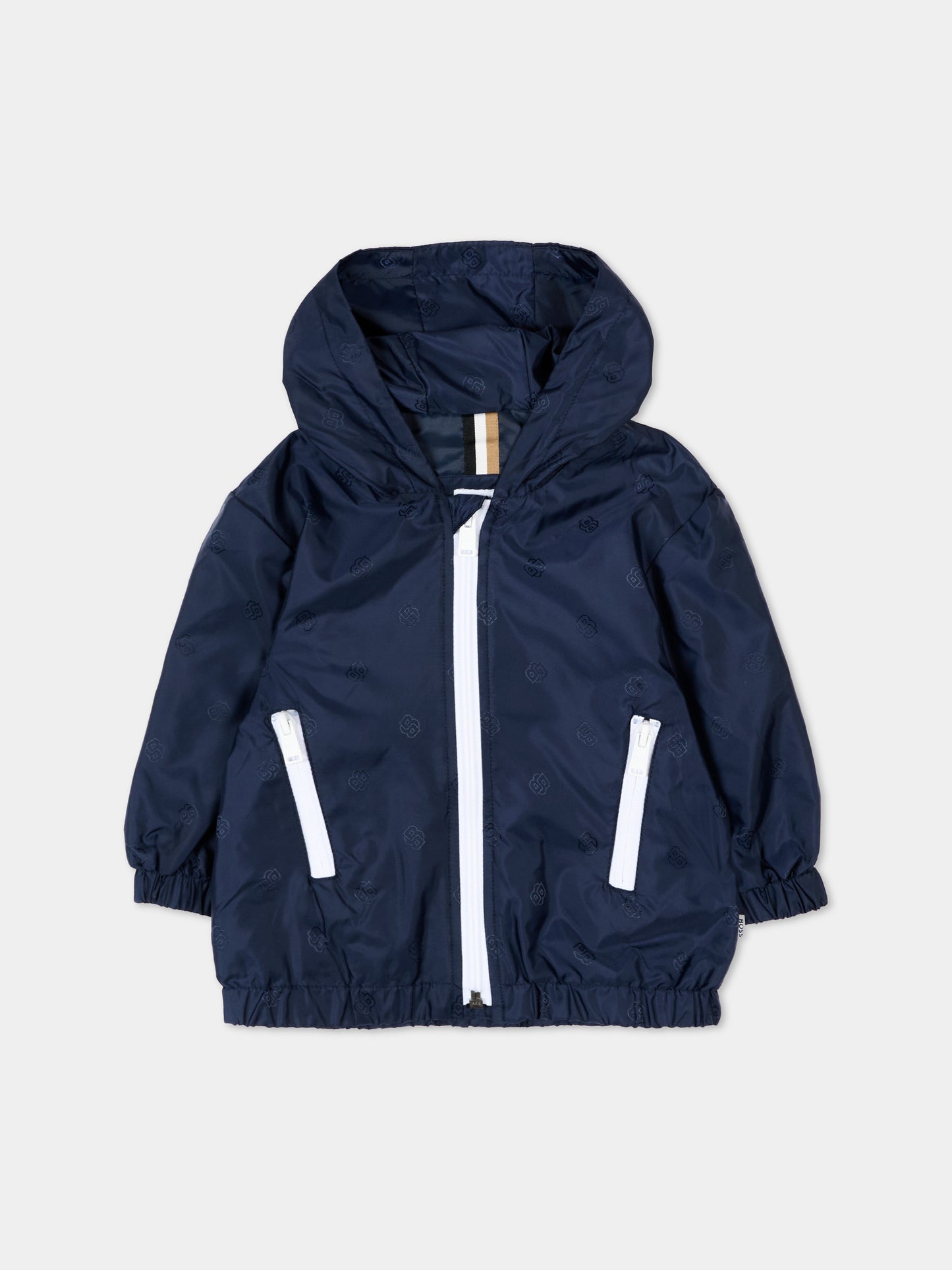 Giacche a vento blu per neonato con monogram,Boss,J52124 849