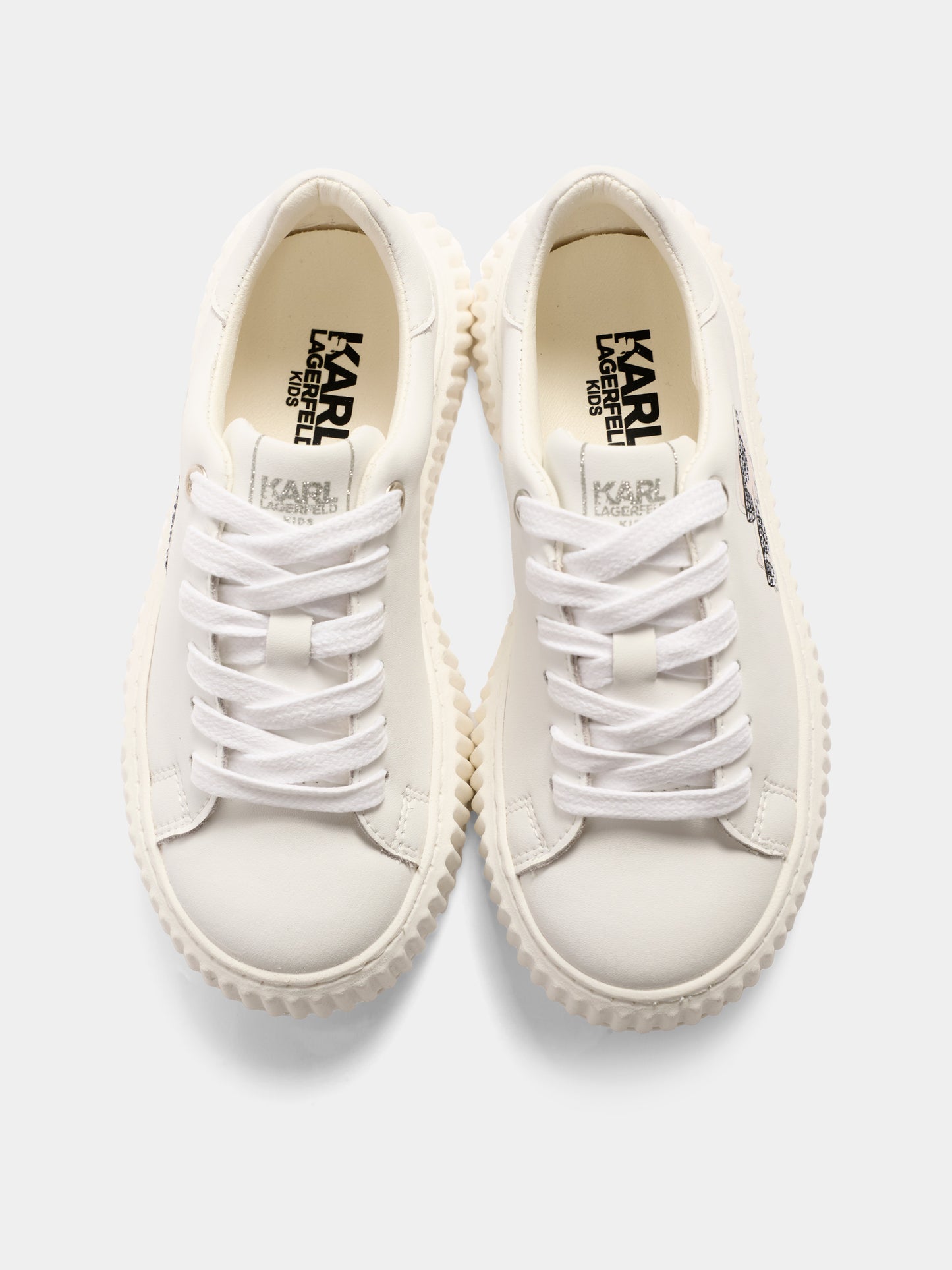 Sneakers bianche per bambina con Ikonik Karl,Karl Lagerfeld Kids,Z30371 10P