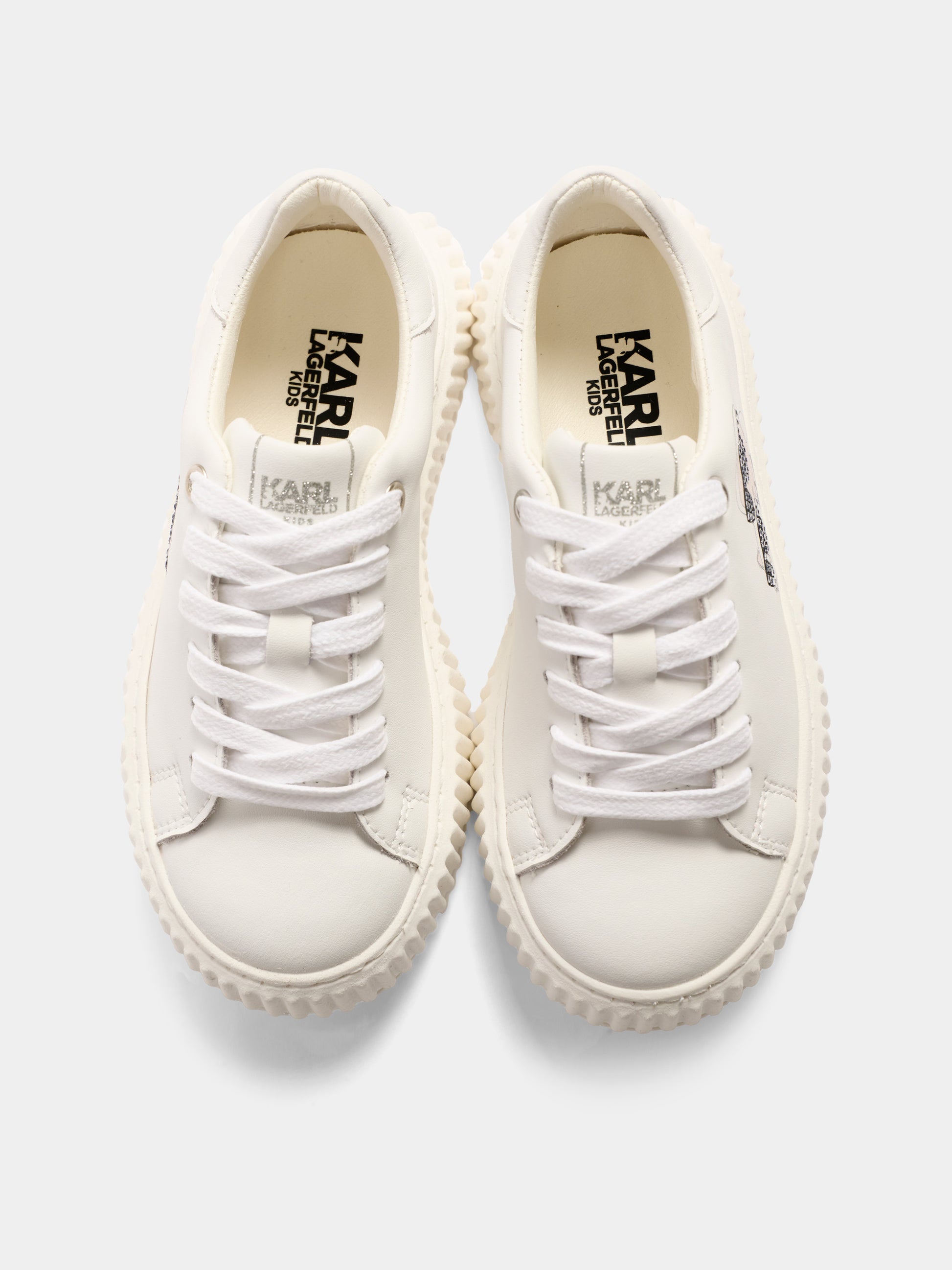Sneakers bianche per bambina con Ikonik Karl,Karl Lagerfeld Kids,Z30371 10P