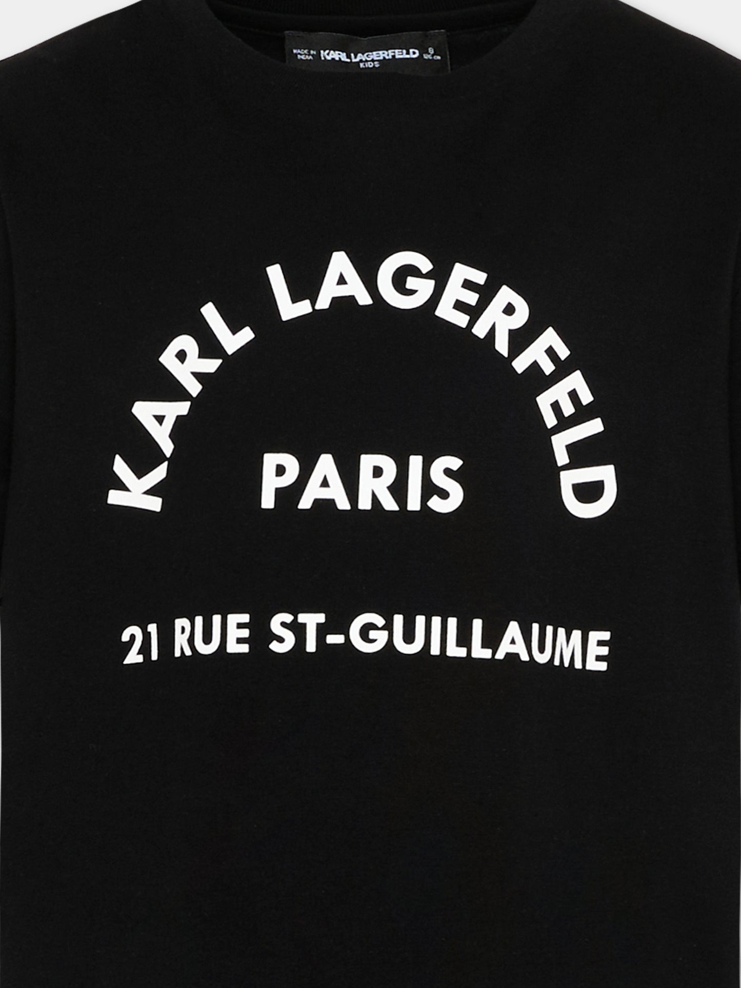 T-Shirt nera per bambino con logo,Karl Lagerfeld Kids,Z30439 09B