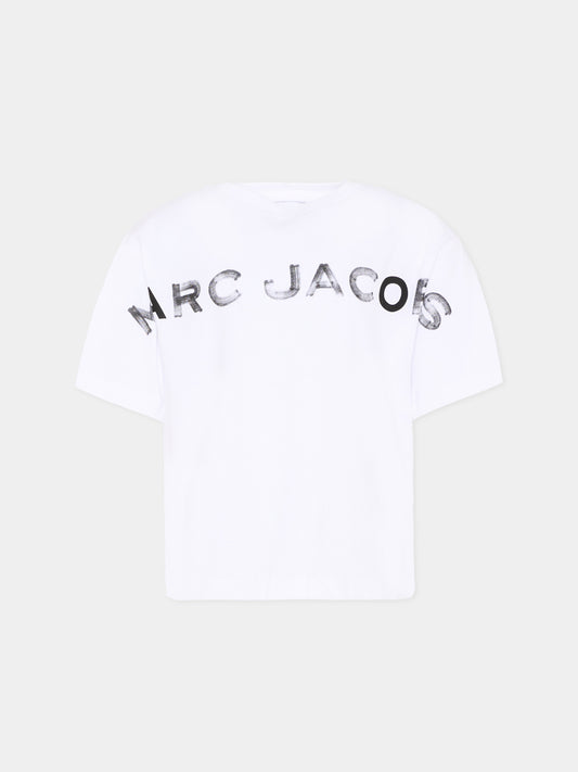 T-Shirt bianca per bambini con logo,Marc Jacobs,W60448 10P