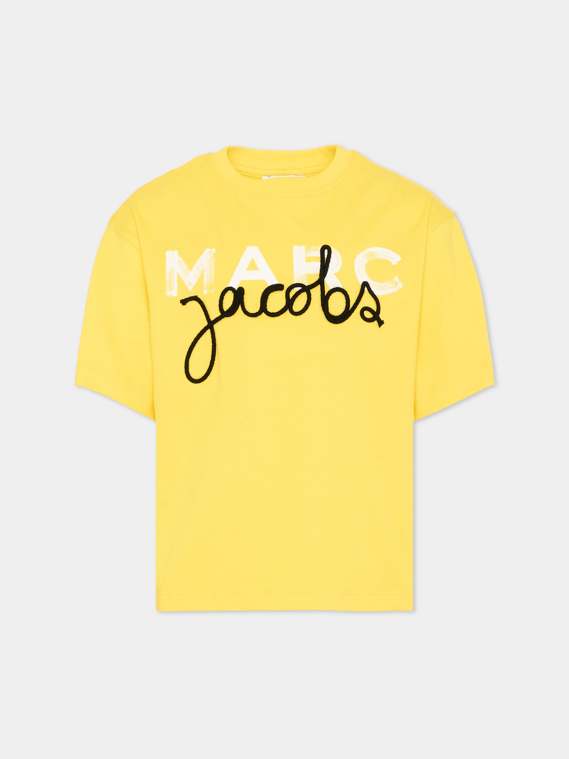 T-Shirt gialla per bambini con logo,Marc Jacobs,W60455 526