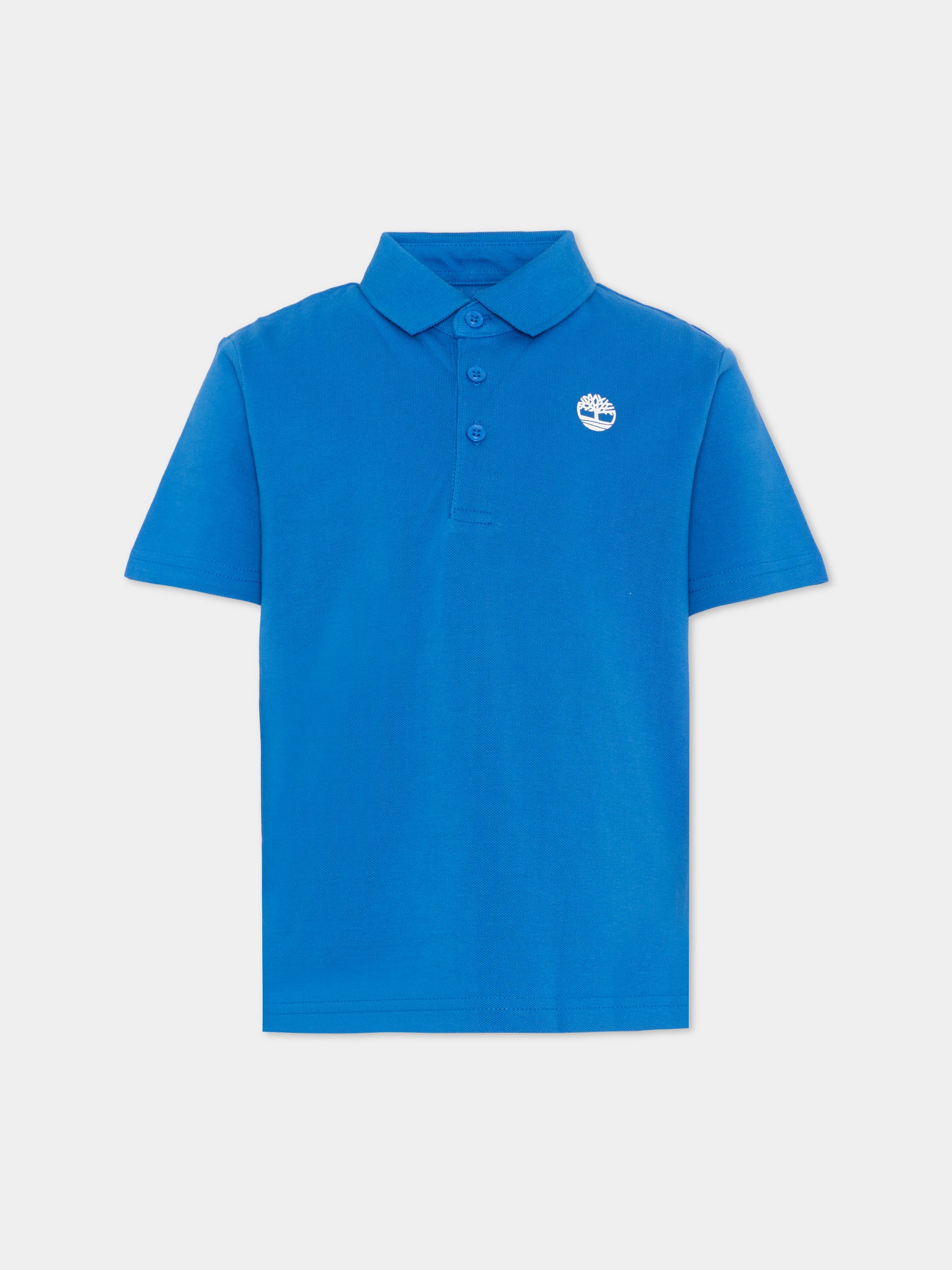 Polo azzurra per bambino con logo,Timberland,T60437 81L