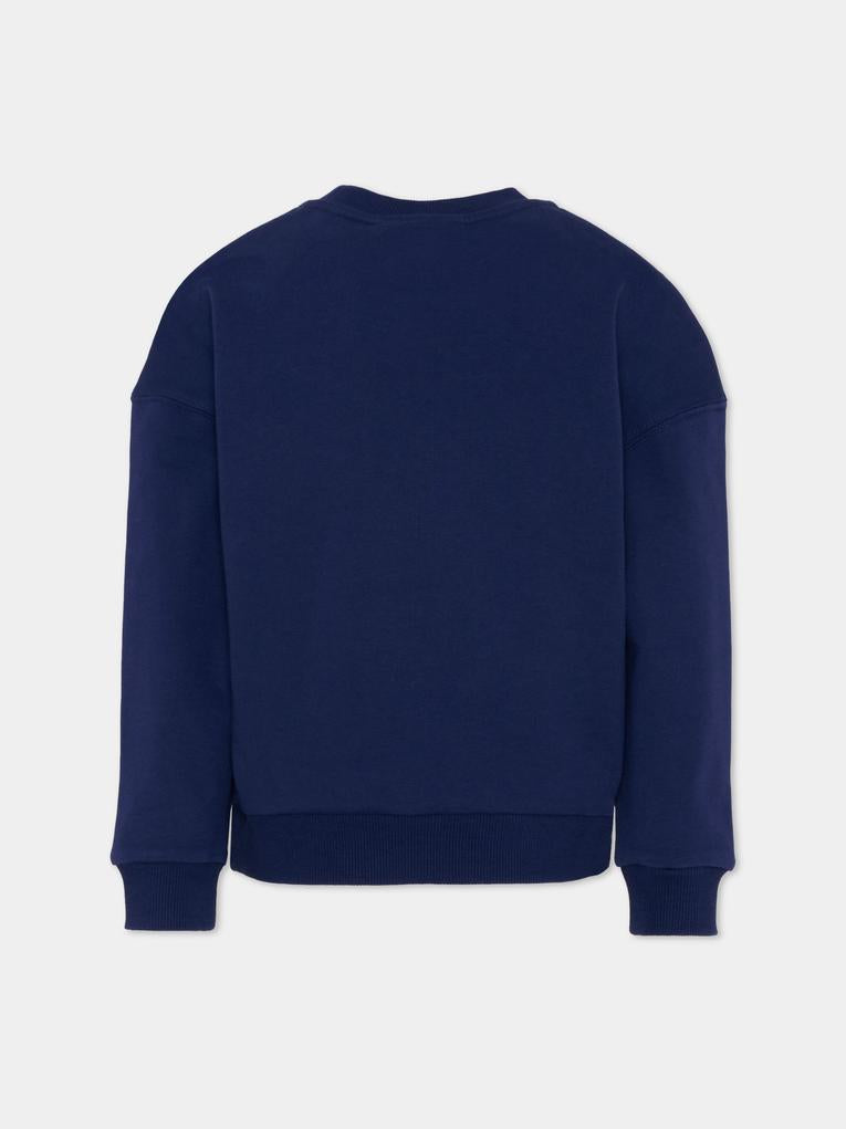 Felpa blu per bambino con logo,Timberland,T60444 84N