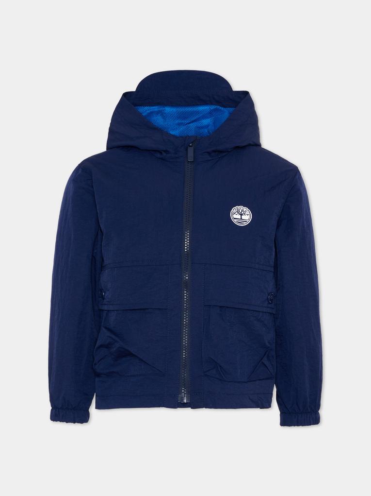 Giacca a vento blu per bambino,Timberland,T60501 84N