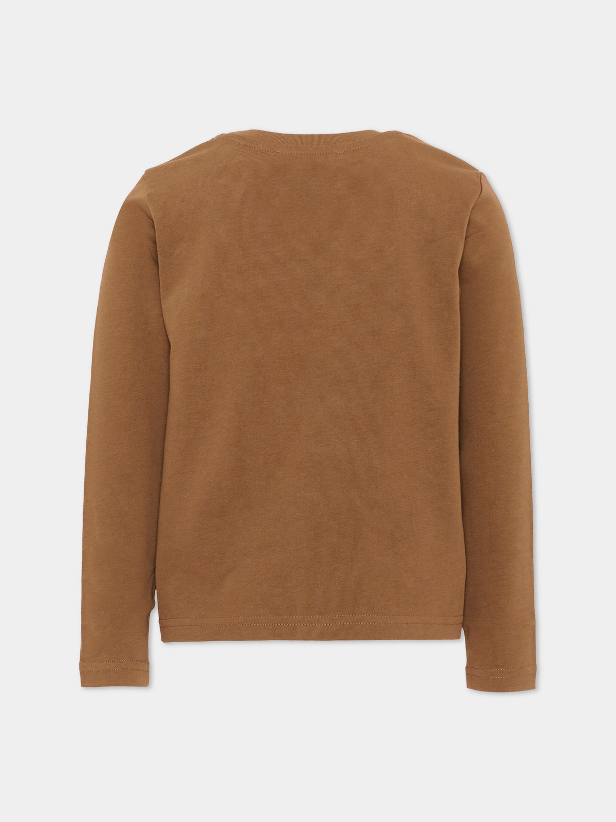 T-shirt a manica lunga marrone per bambino con stampa,Just Cavalli Kids,JBA26033TS BROWN BROWN