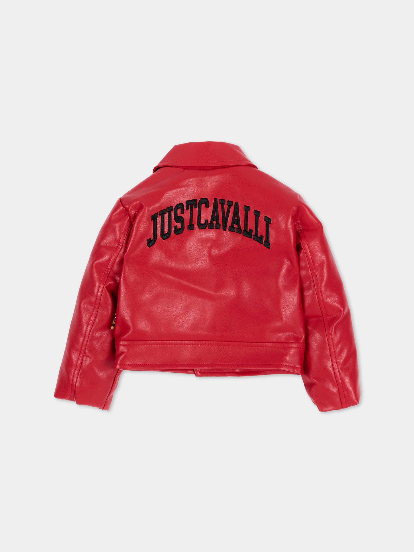 Giubbotto In Ecopelle rosso per neonata con logo,Just Cavalli Kids,JIA26075GB RED_LAVA RED LAVA
