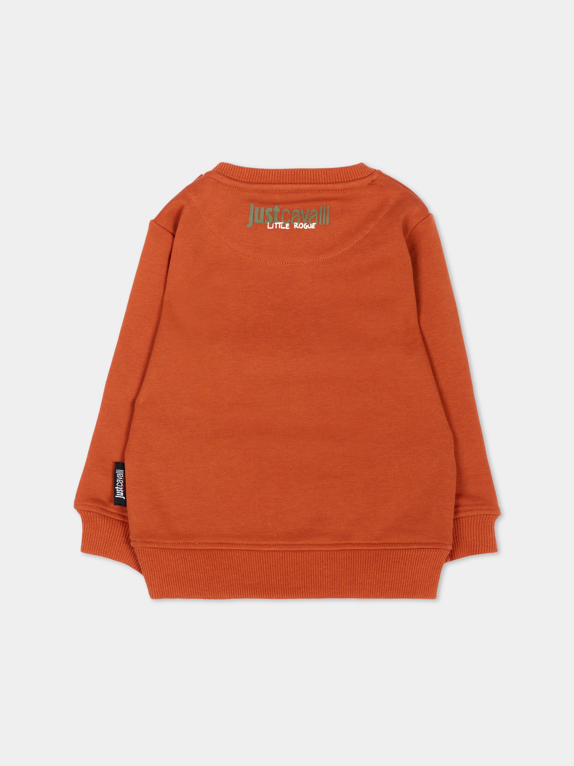Felpa arancione per neonato con patch logo,Just Cavalli Kids,JIA26027FE ORANGE ORANGE