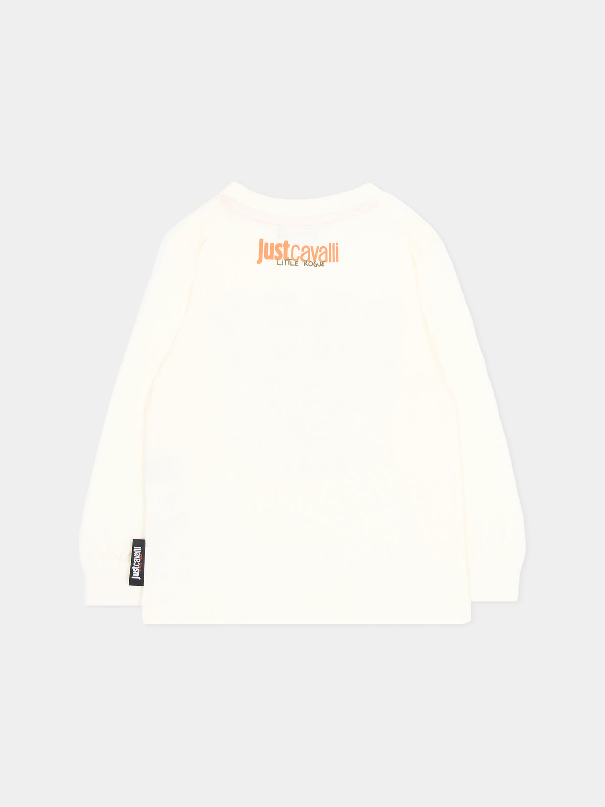 T-shirt a manica lunga avorio per neonato con logo,Just Cavalli Kids,JIA26029TS MARSHMAL. MARSHMALLOW