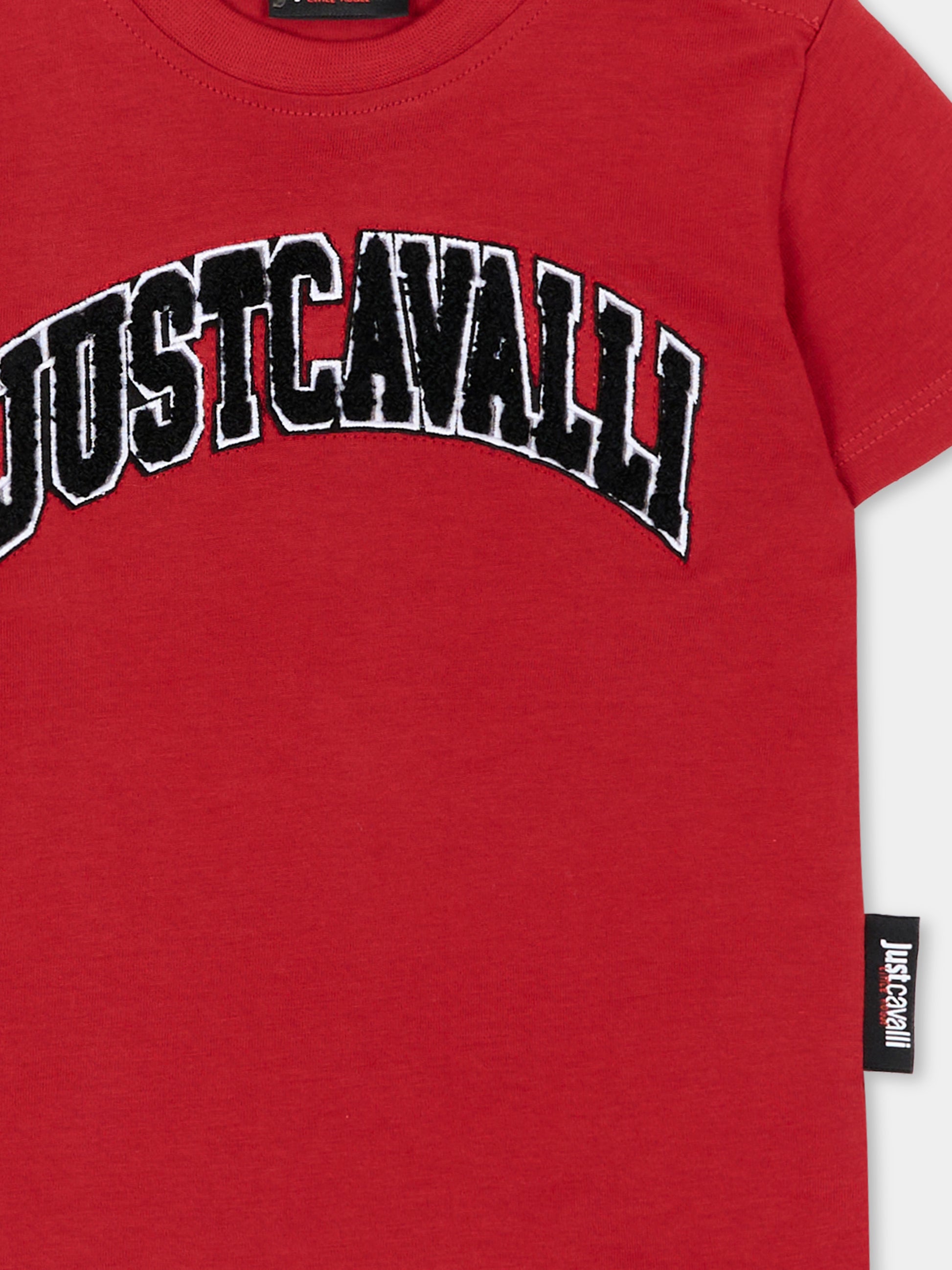 T-shirt rossa per neonato con logo,Just Cavalli Kids,JIA26053TS RED_LAVA RED LAVA