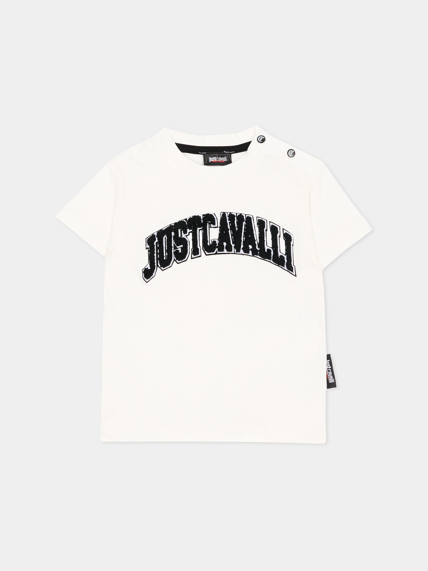 T-shirt avorio per neonato con logo,Just Cavalli Kids,JIA26053TS MARSHMAL. MARSHMALLOW