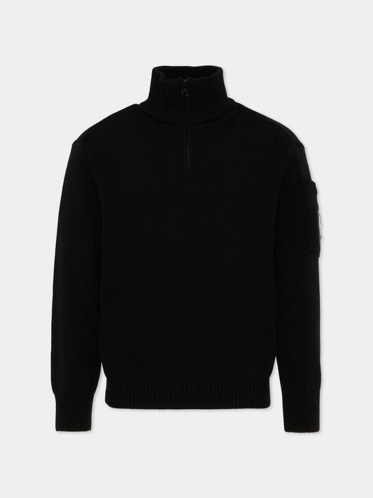 Maglione nero per bambino con lente,C. P. Company,CUW00V LHE86 60100
