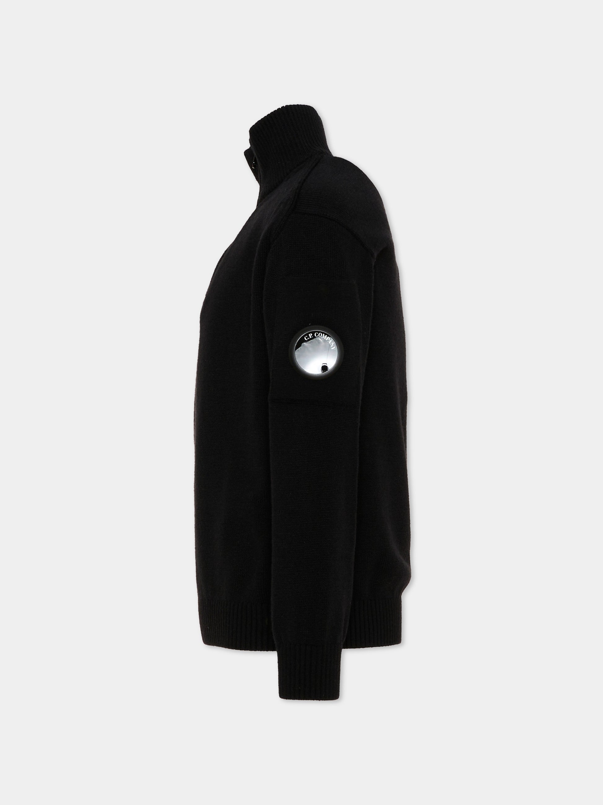 Maglione nero per bambino con lente,C. P. Company,CUW00V LHE86 60100