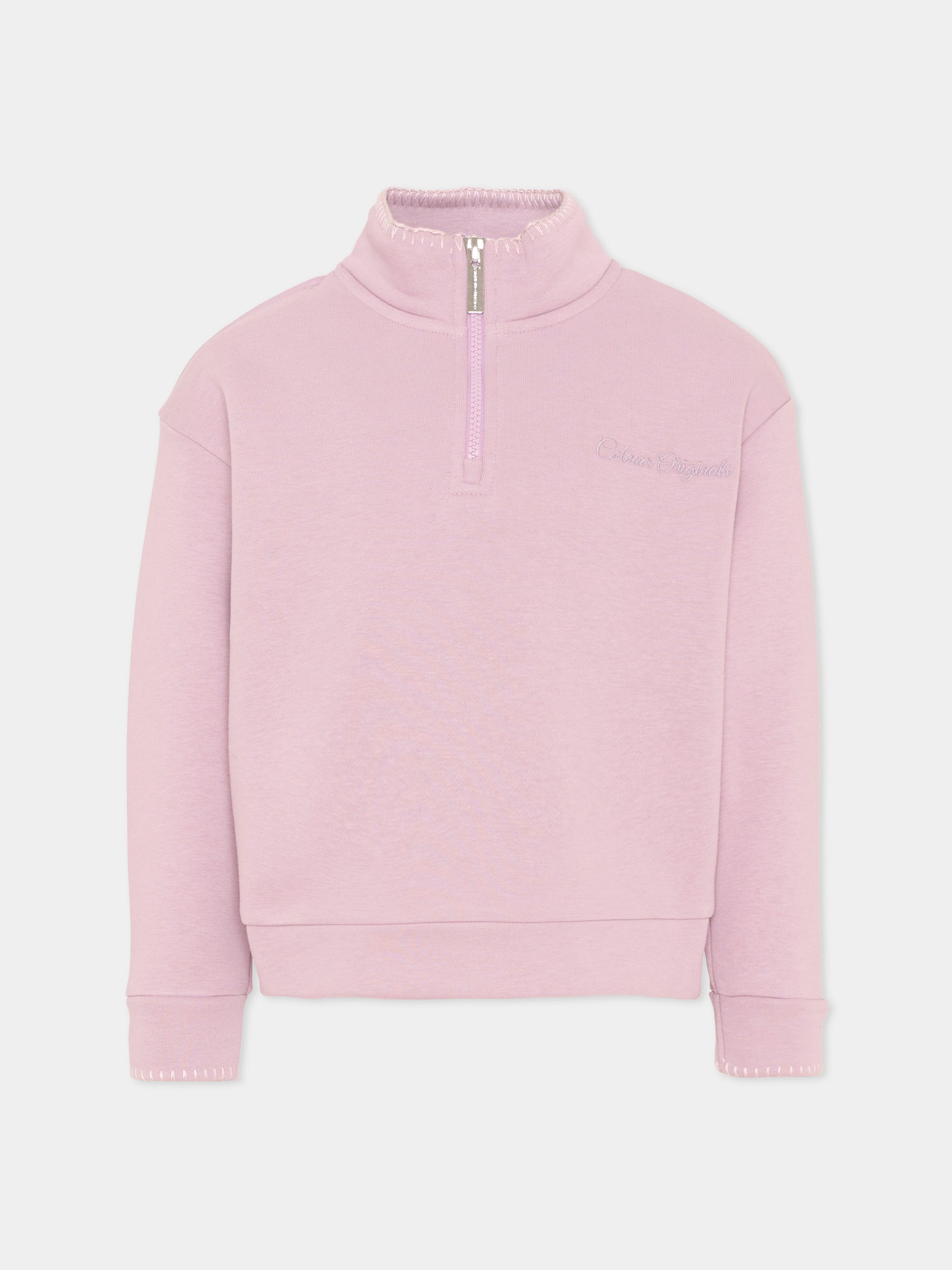 Felpa rosa per bambina con logo,Colmar Originals Kids,3641 3ZN 743