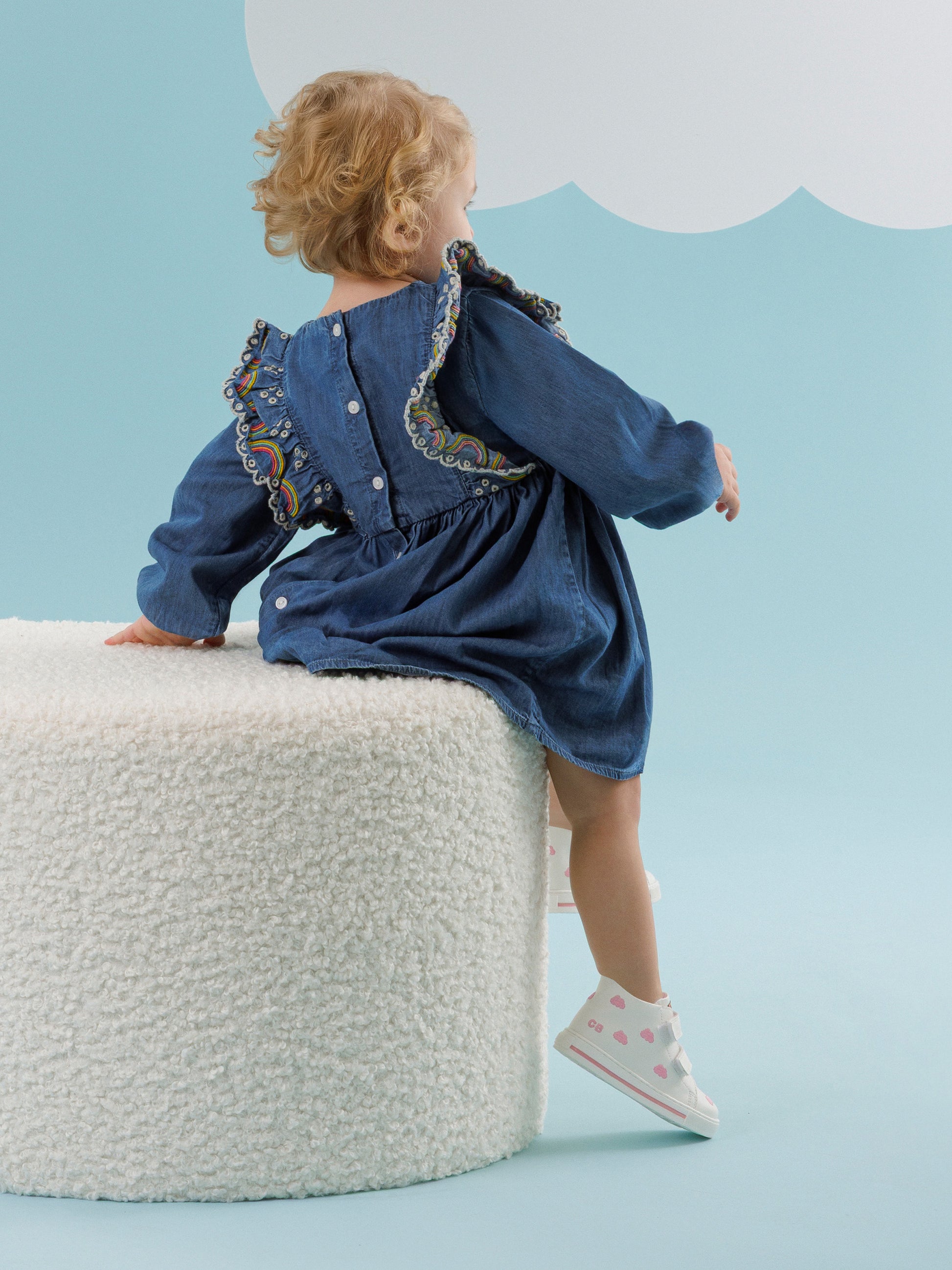 Sneaker bianca Little Cirrus per neonata,Falcotto X Coccolebimbi,0012020236.01.1N04