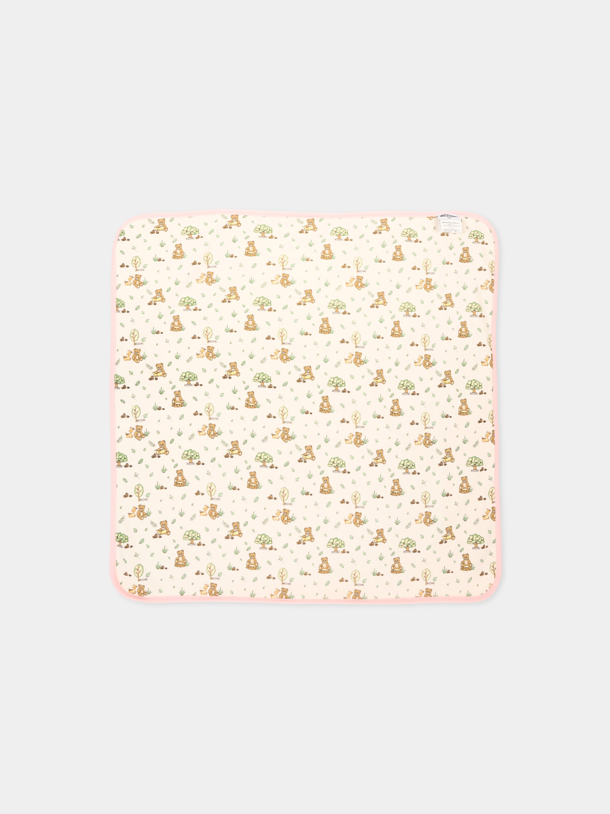 Coperta rosa per neonata con Teddy Bear,Moschino Kids,MPB00F LGA27 50209