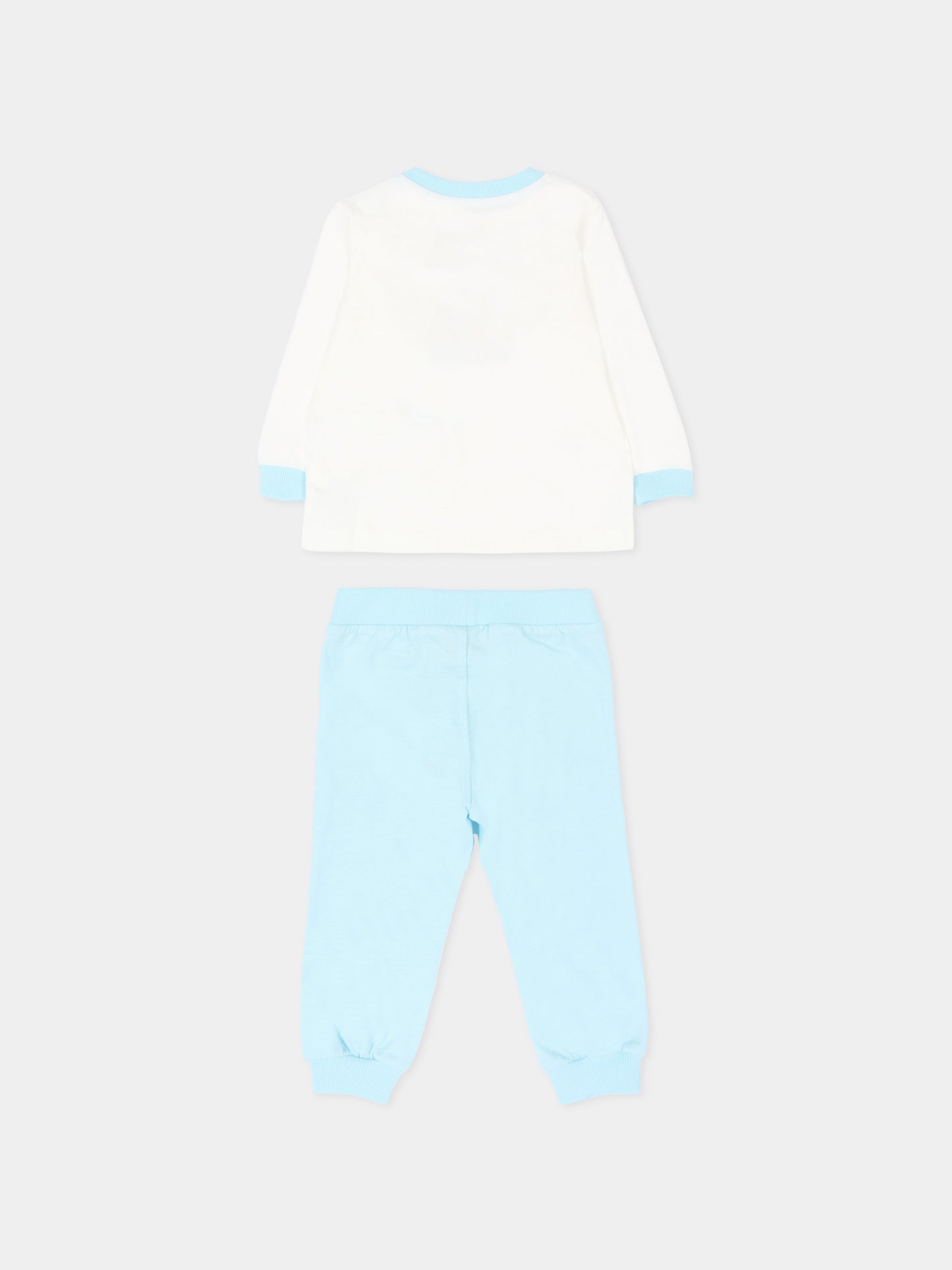 Completo sportivo avorio per neonati con Teddy Bear,Moschino Kids,MVK02F LAA10 84325