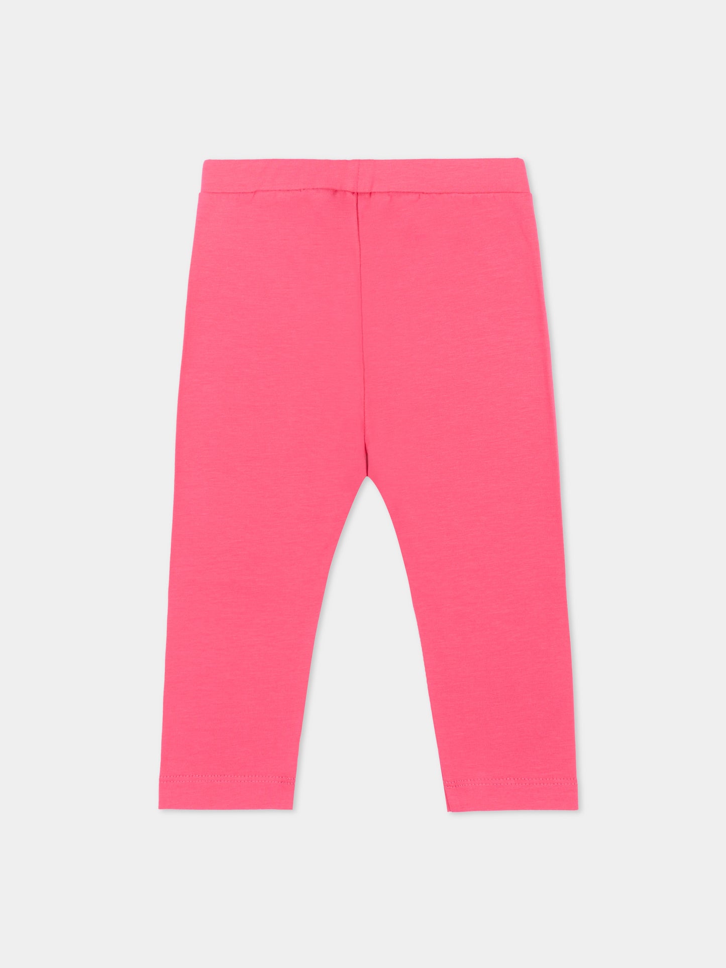 Leggings fucsia per neonata con logo,Moschino Kids,MDP03H LBA11 50541