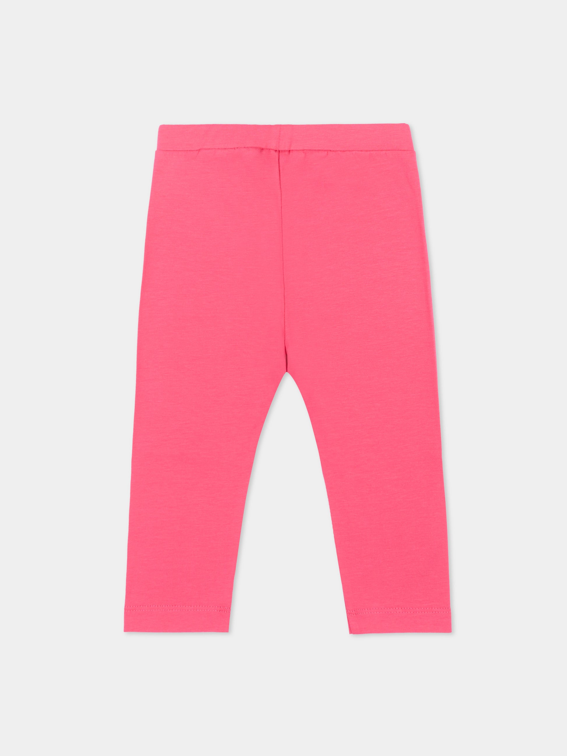 Leggings fucsia per neonata con logo,Moschino Kids,MDP03H LBA11 50541