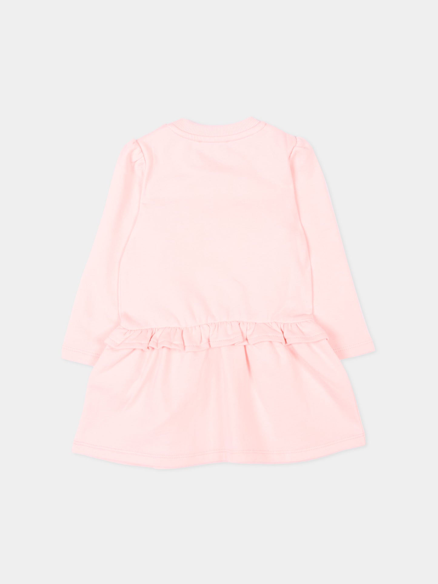 Vestito rosa per neonata con Teddy Bear,Moschino Kids,MDV0D1 LCA60 50209