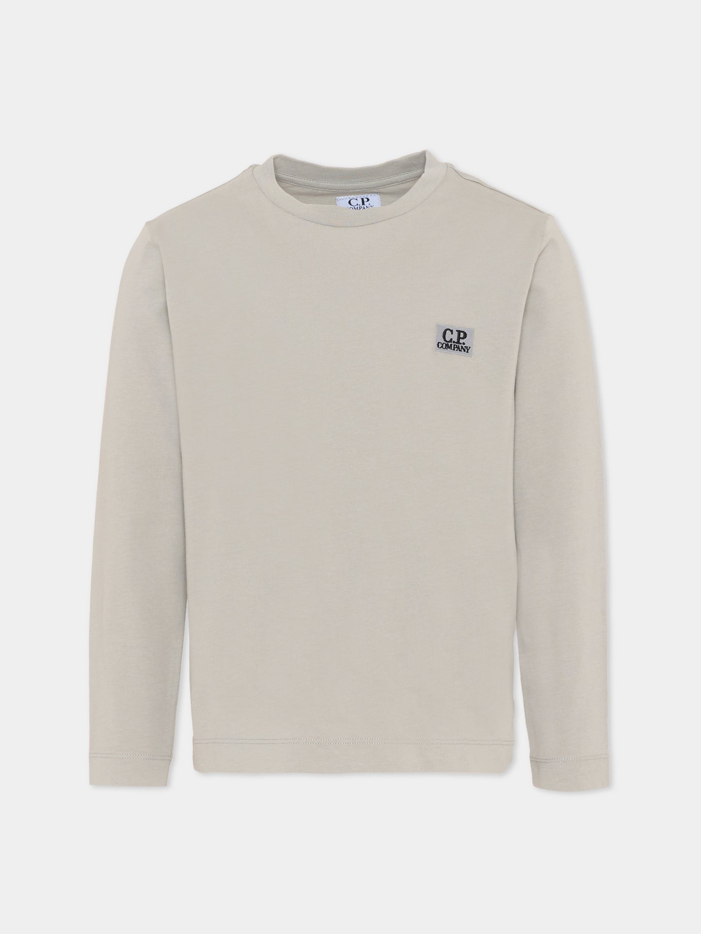 T-Shirt grigia per bambino con logo,C. P. Company,CQO000 LAA17 60379