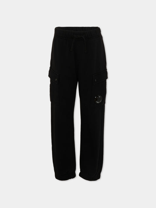 Pantaloni casual neri per bambino con lente,C. P. Company,CUP00Z LCA76 60100
