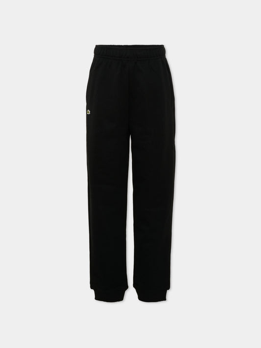 Pantalone nero per bambini con logo,Lacoste,7919 K96