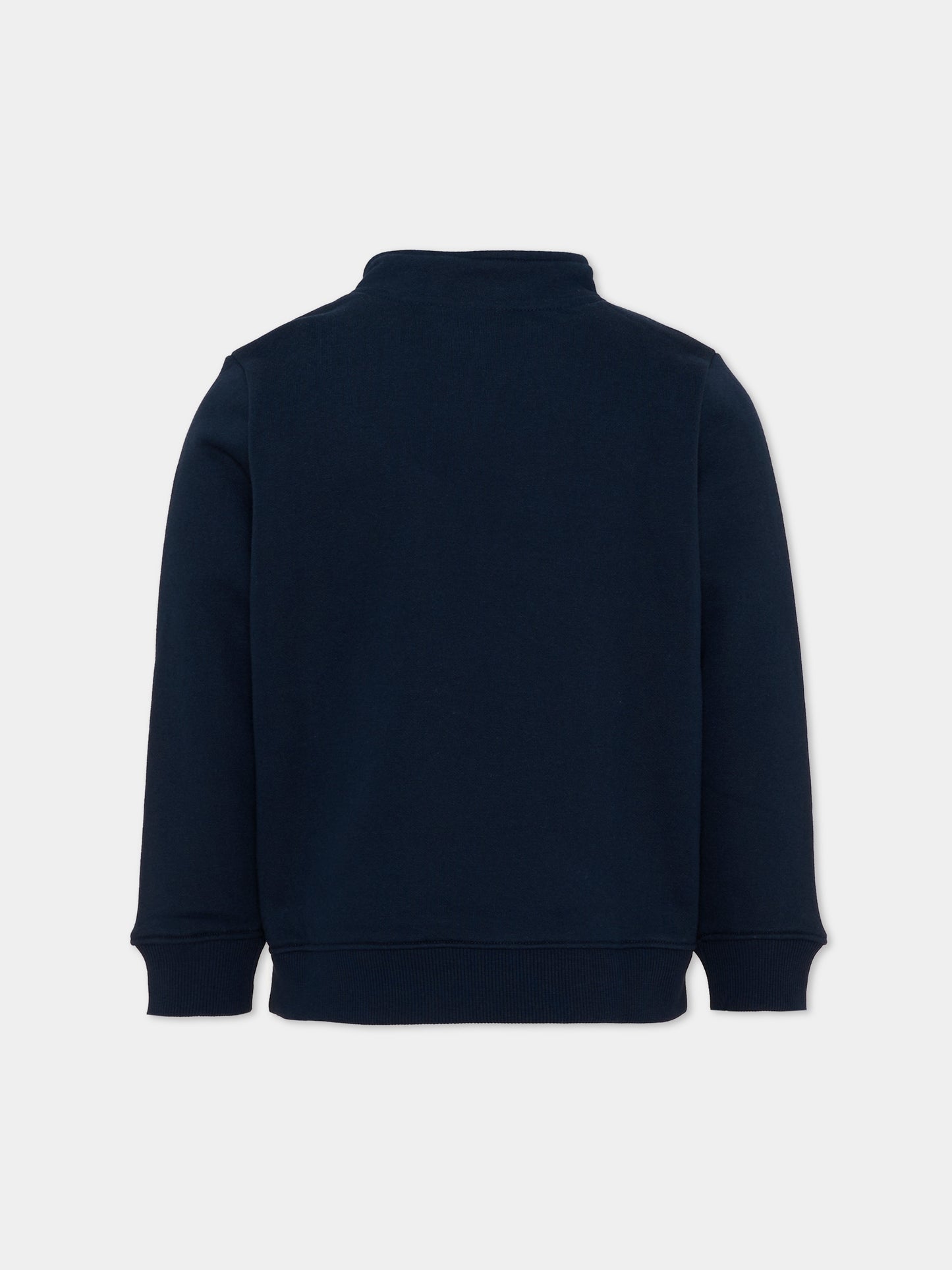 Felpa blu per bambini con zip,Lacoste,7030 UGW