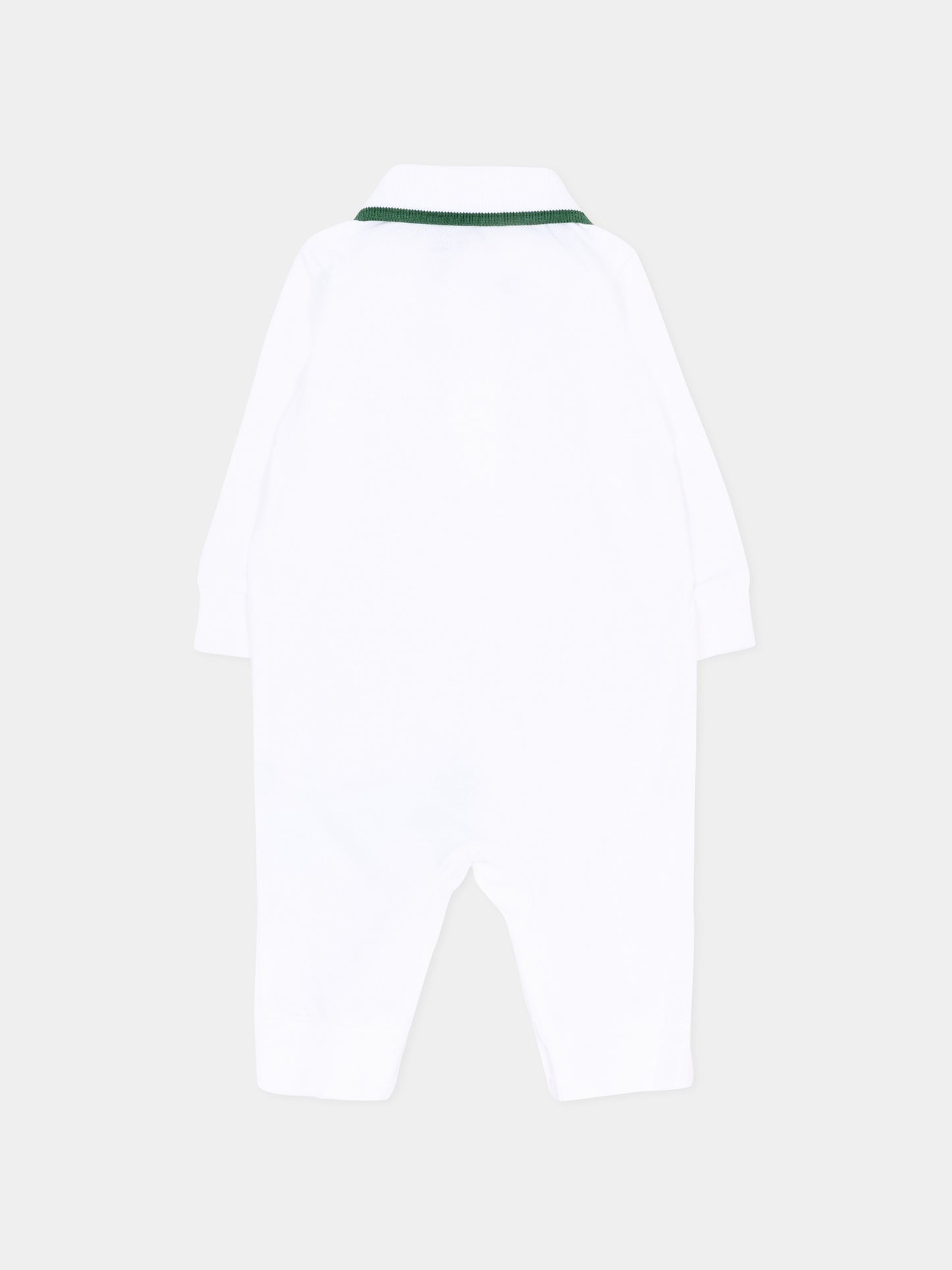 Tutina bianca per neonato con logo,Lacoste,7185 W8L