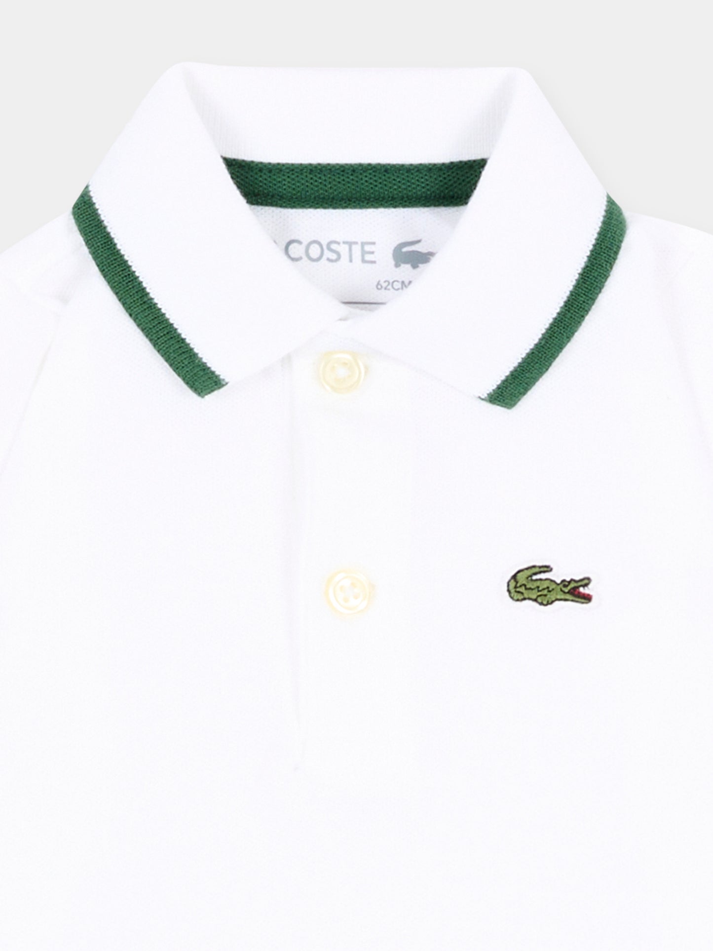 Tutina bianca per neonato con logo,Lacoste,7185 W8L