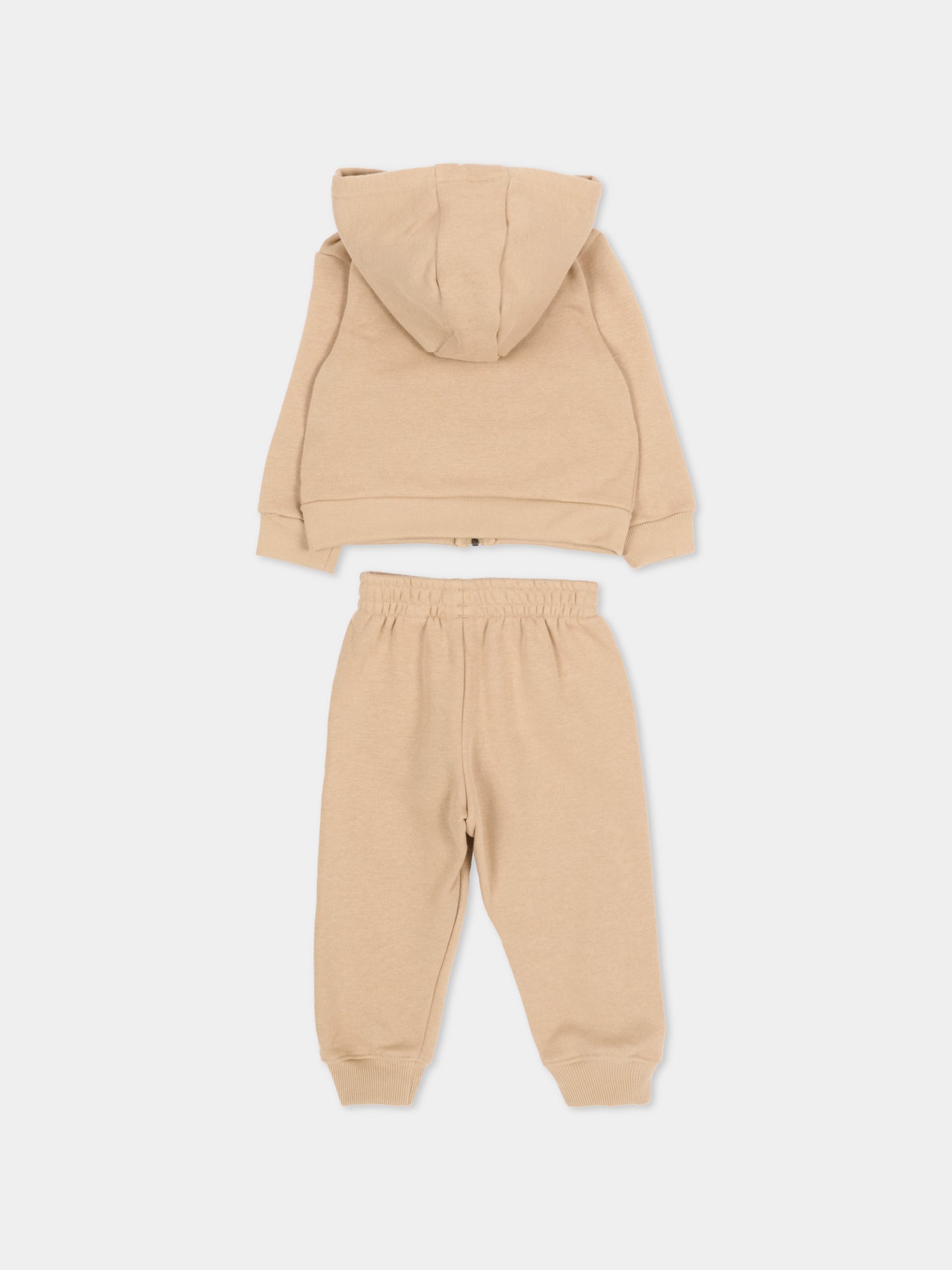 Completo sportivo lungo beige per neonato con logo,Lacoste,7192 02S