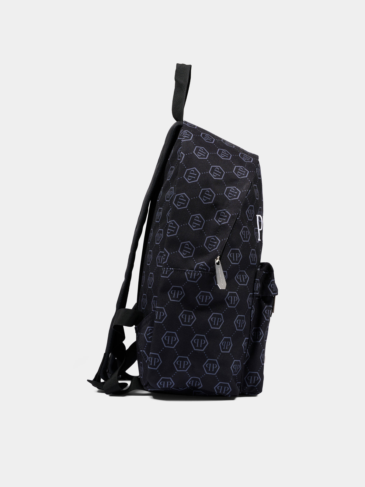 Zaino nero per bambino con monogram,Philipp Plein Junior,F6PHJBBP141 110