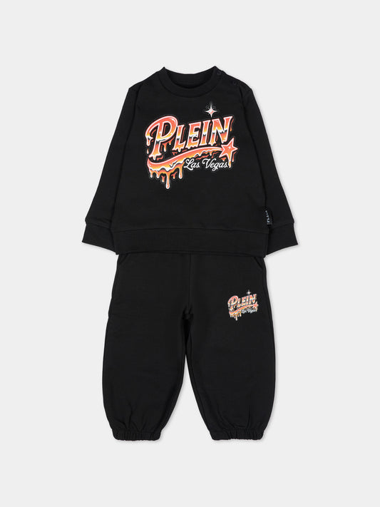Completo sportivo lungo nero per neonato,Philipp Plein Junior,F6PHNBTP176 110