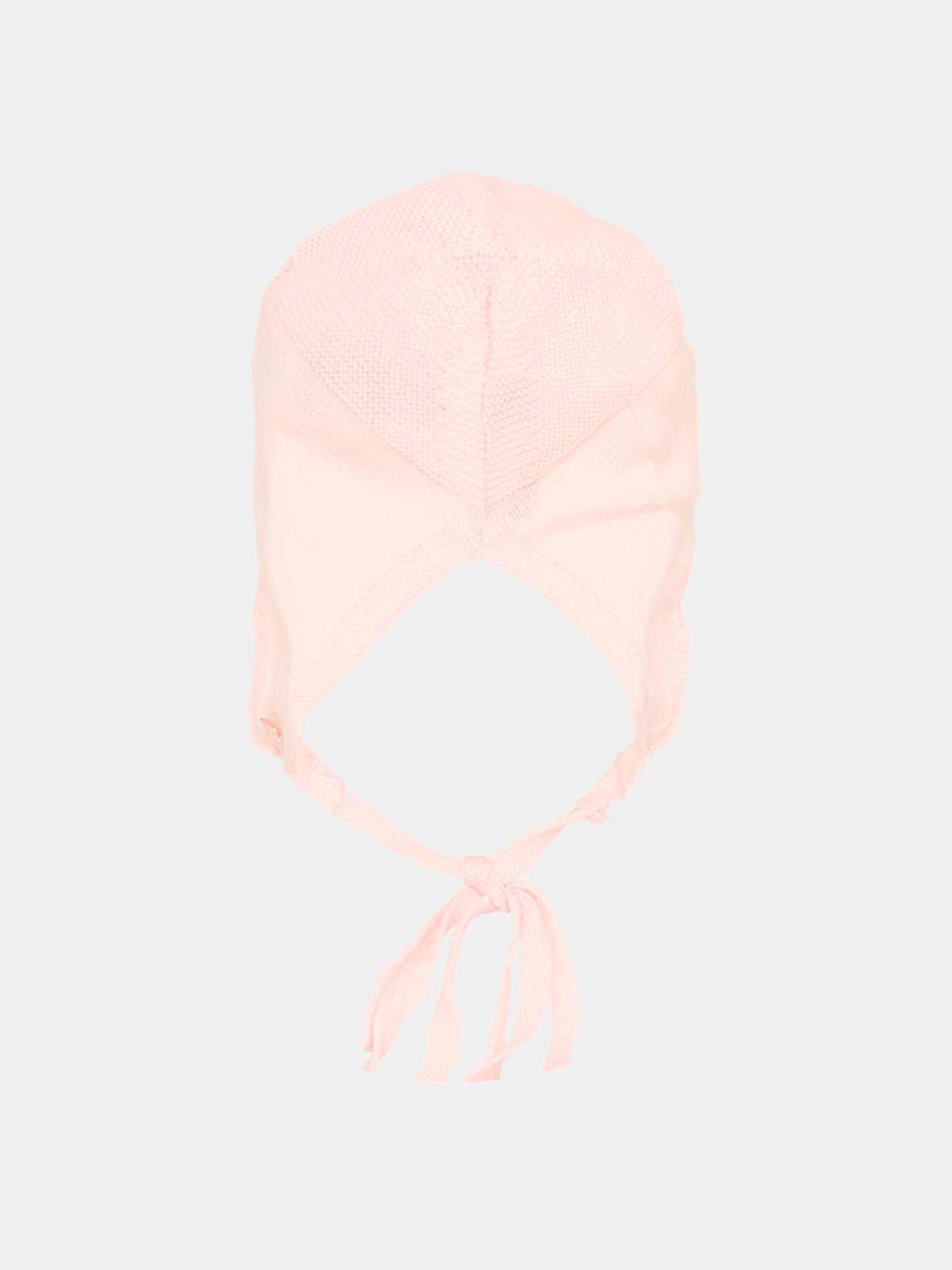 Cuffietta rosa in tricot per neonata,Paz Rodríguez,011 123685 322 H82