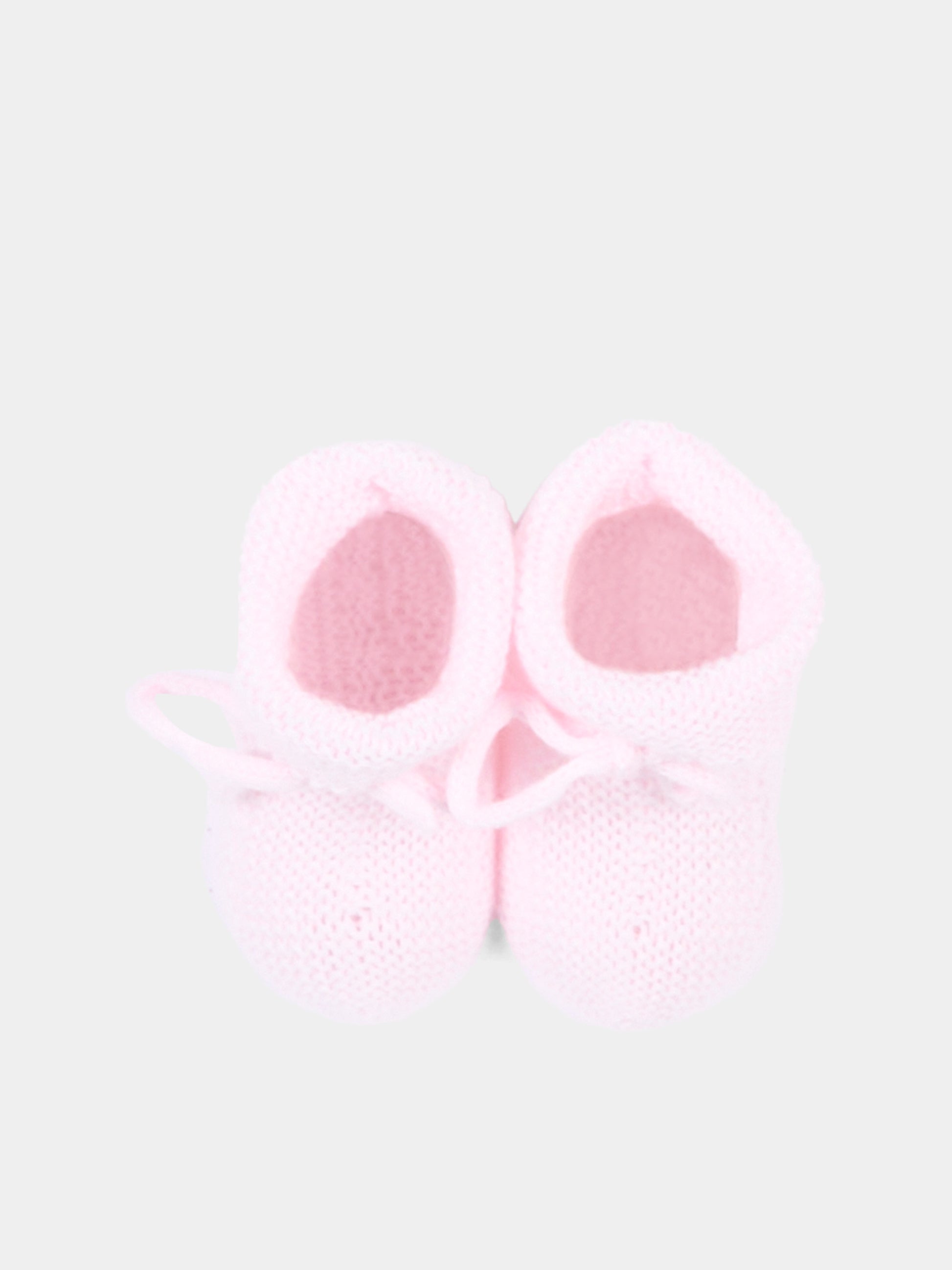 Babbucce rosa tricot per neonata,Paz Rodríguez,018 123686 322 H82