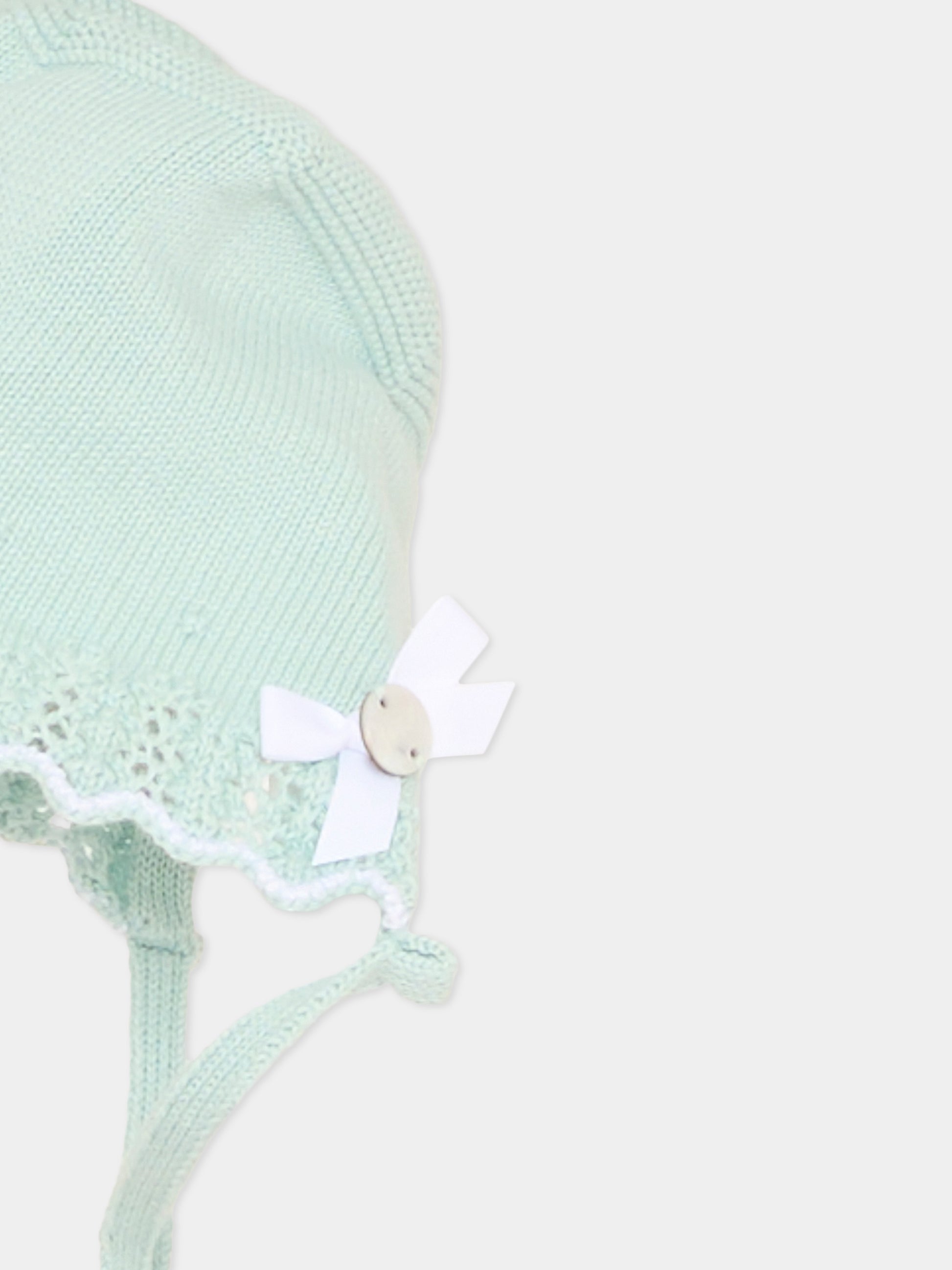 Cuffietta verde per neonato in maglia,Paz Rodríguez,011 123463 1301 H82