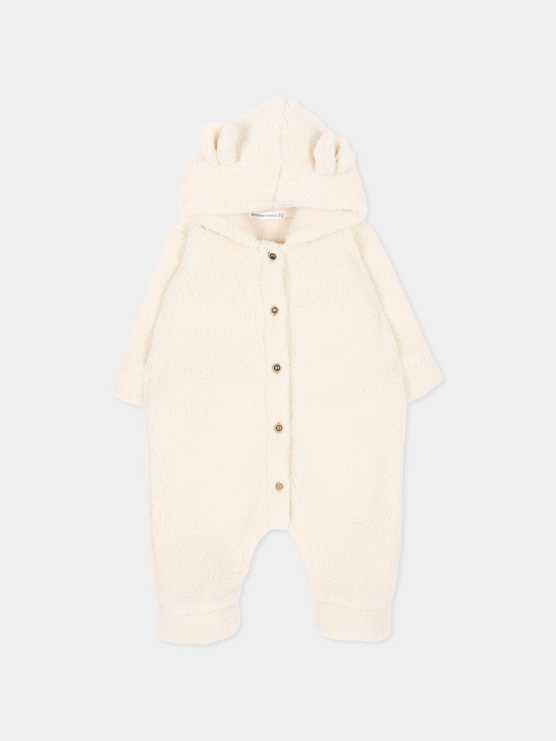Completo avorio per neonati con cappuccio e orecchie,Bamboom,1262TE00084 WARM WHITE