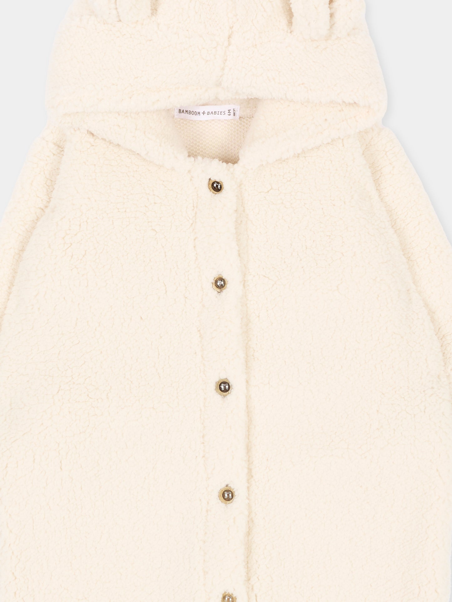 Completo avorio per neonati con cappuccio e orecchie,Bamboom,1262TE00084 WARM WHITE