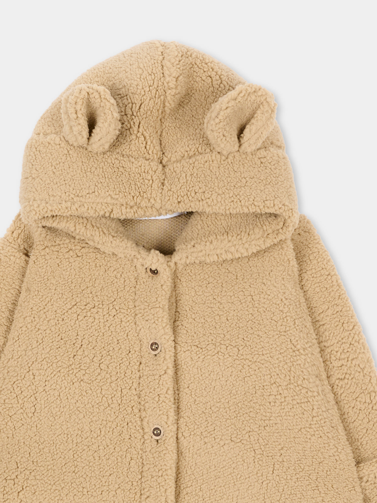 Completo beige per neonati con cappuccio e orecchie,Bamboom,1262TE00084 TEDDY SAFARI
