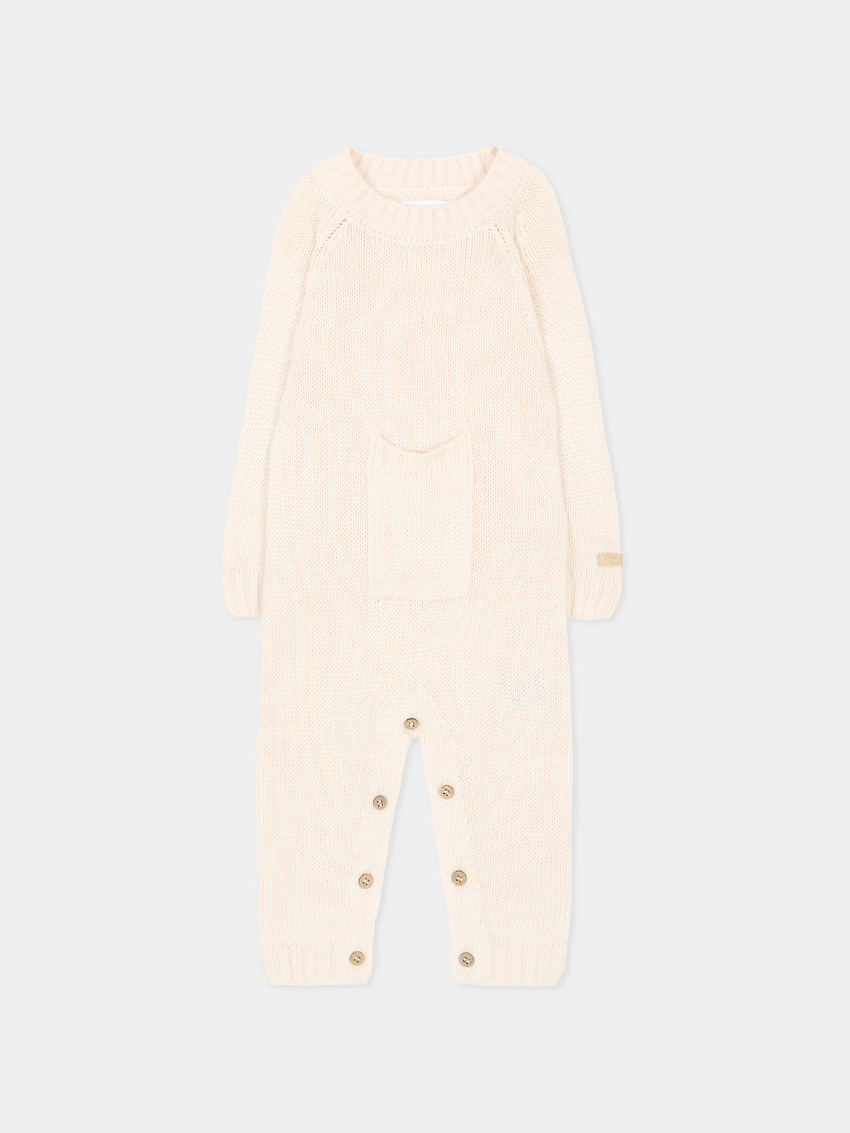 Tutina avorio per neonati in maglia,Bamboom,1264 WARM WHITE