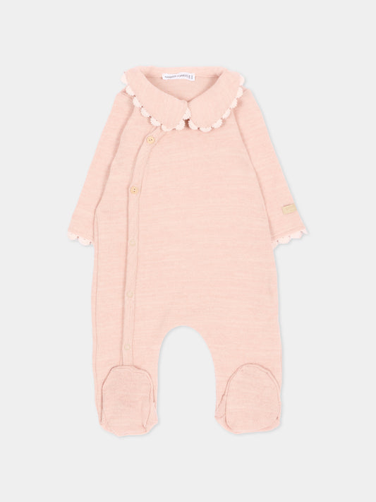 Tutina rosa per neonata con colletto,Bamboom,1225TE00088 WARM PINK