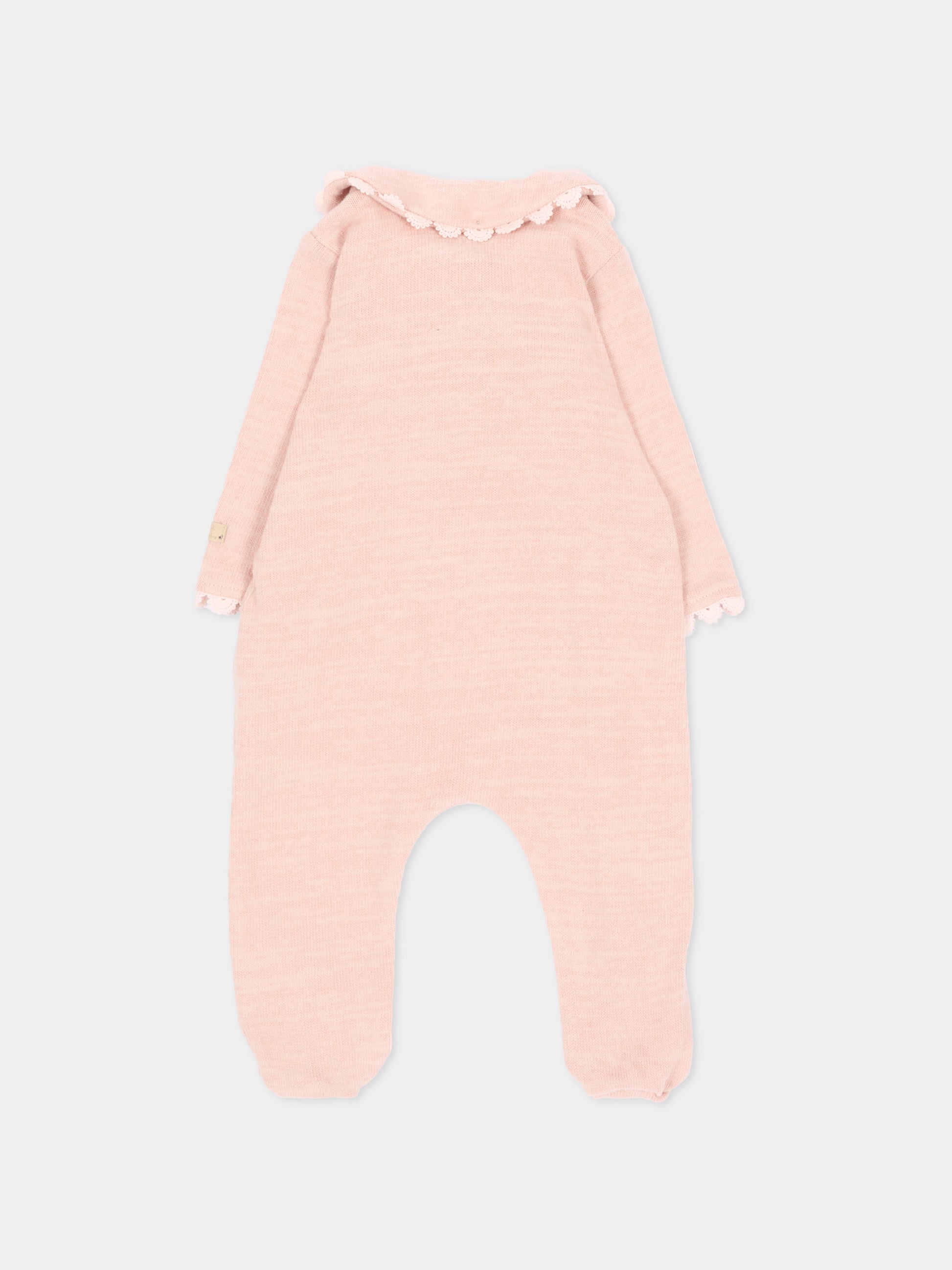 Tutina rosa per neonata con colletto,Bamboom,1225TE00088 WARM PINK