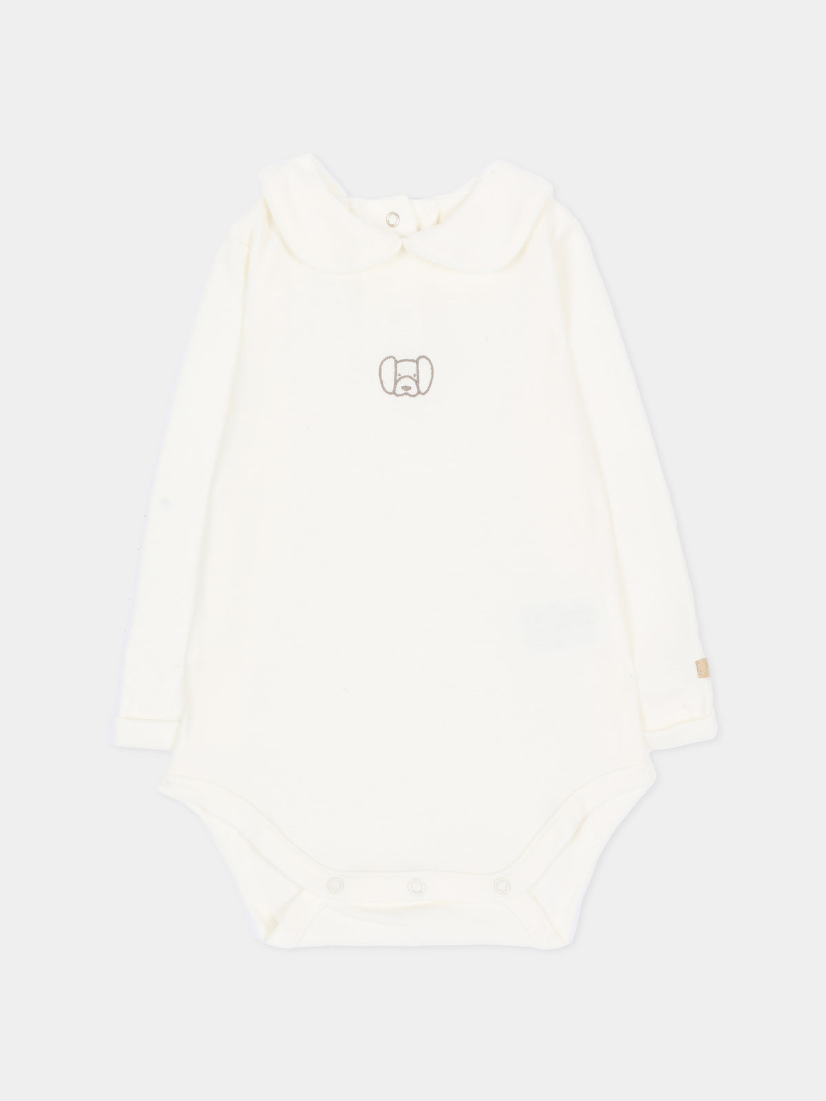 Body avorio per neonati con ricamo,Bamboom,1204TE00087 NATURAL WHITE
